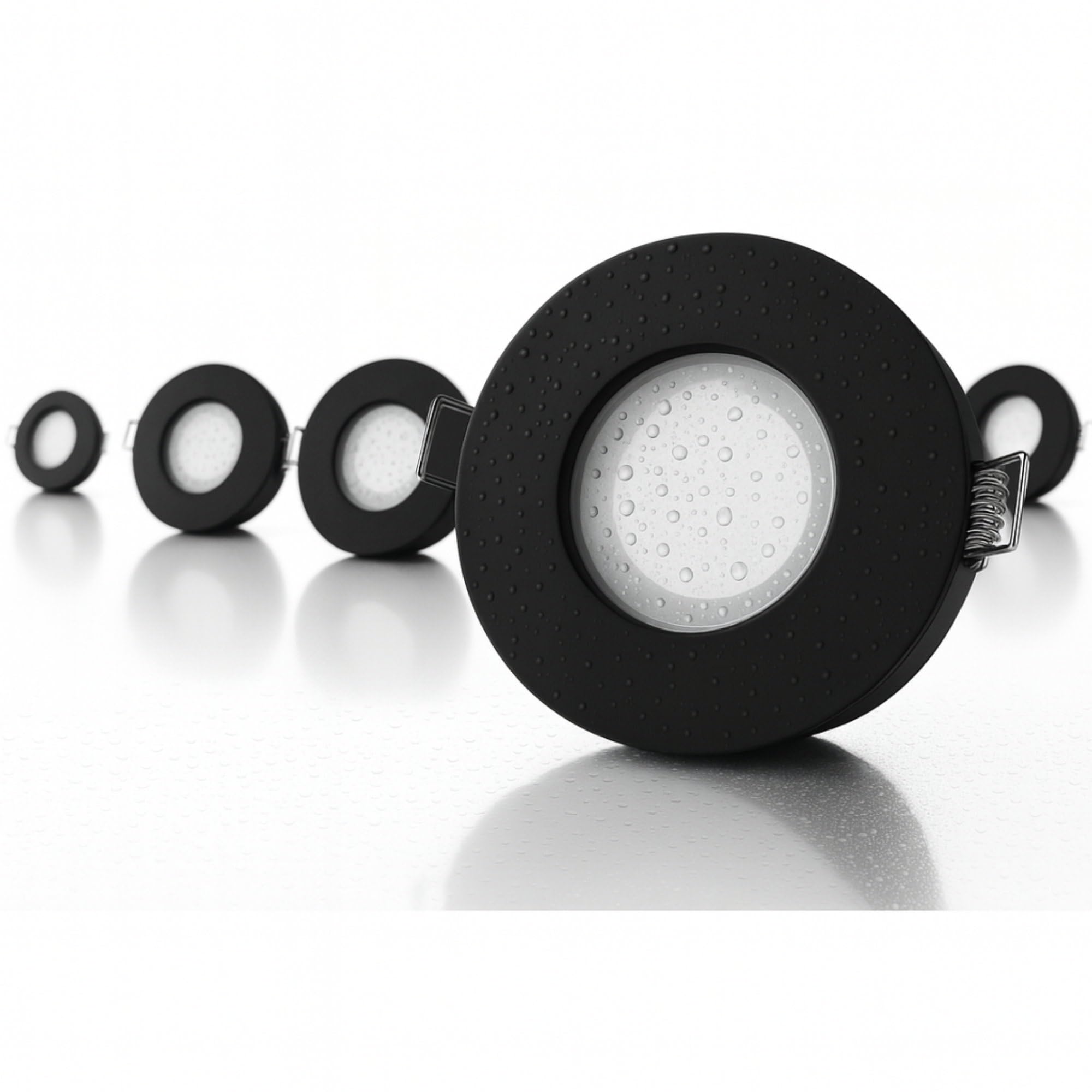 ADAKAT Confezione da 5 telai da incasso in alluminio, IP65, colore: nero opaco