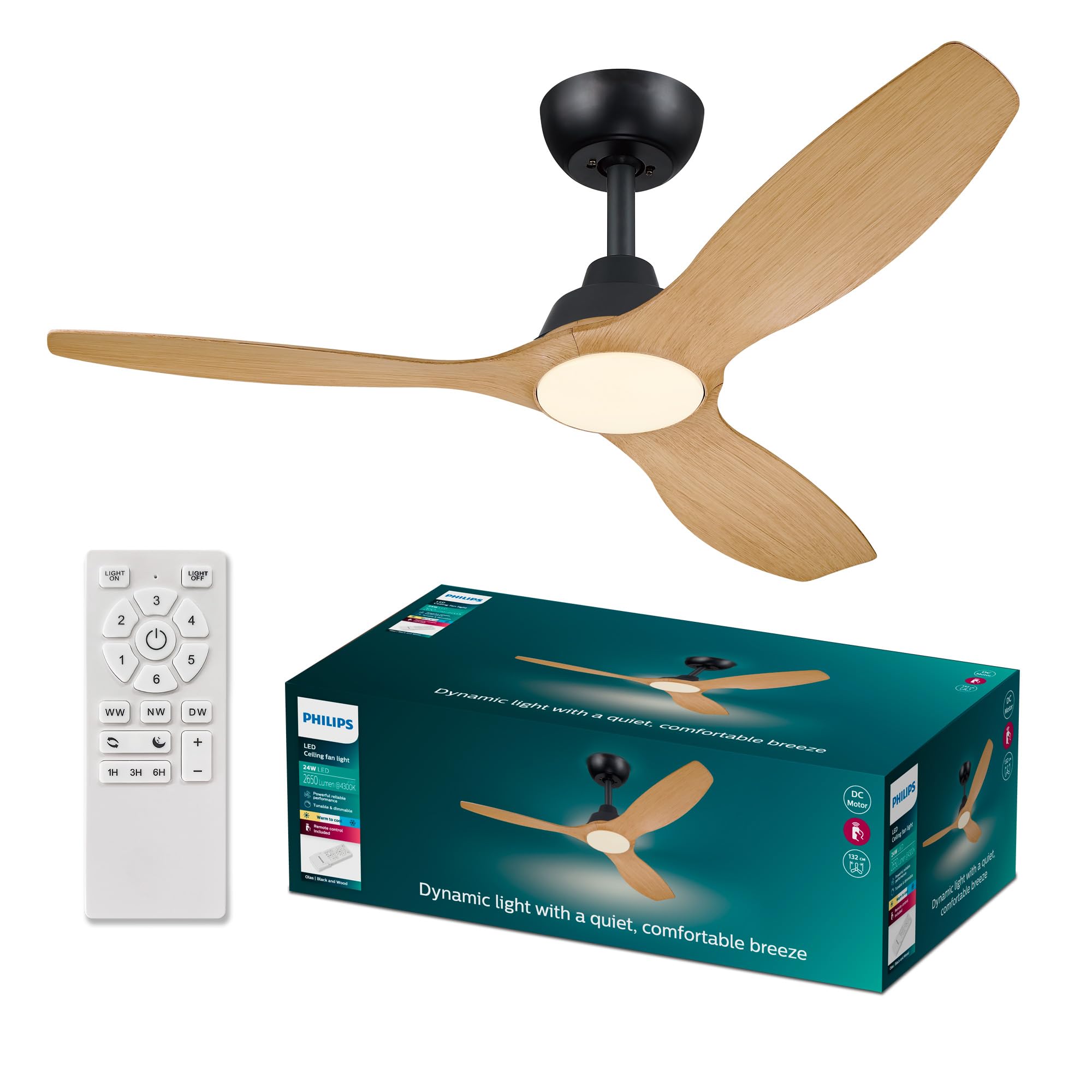 Philips Olas - Ventilatore a Soffitto con Luce LED 24W