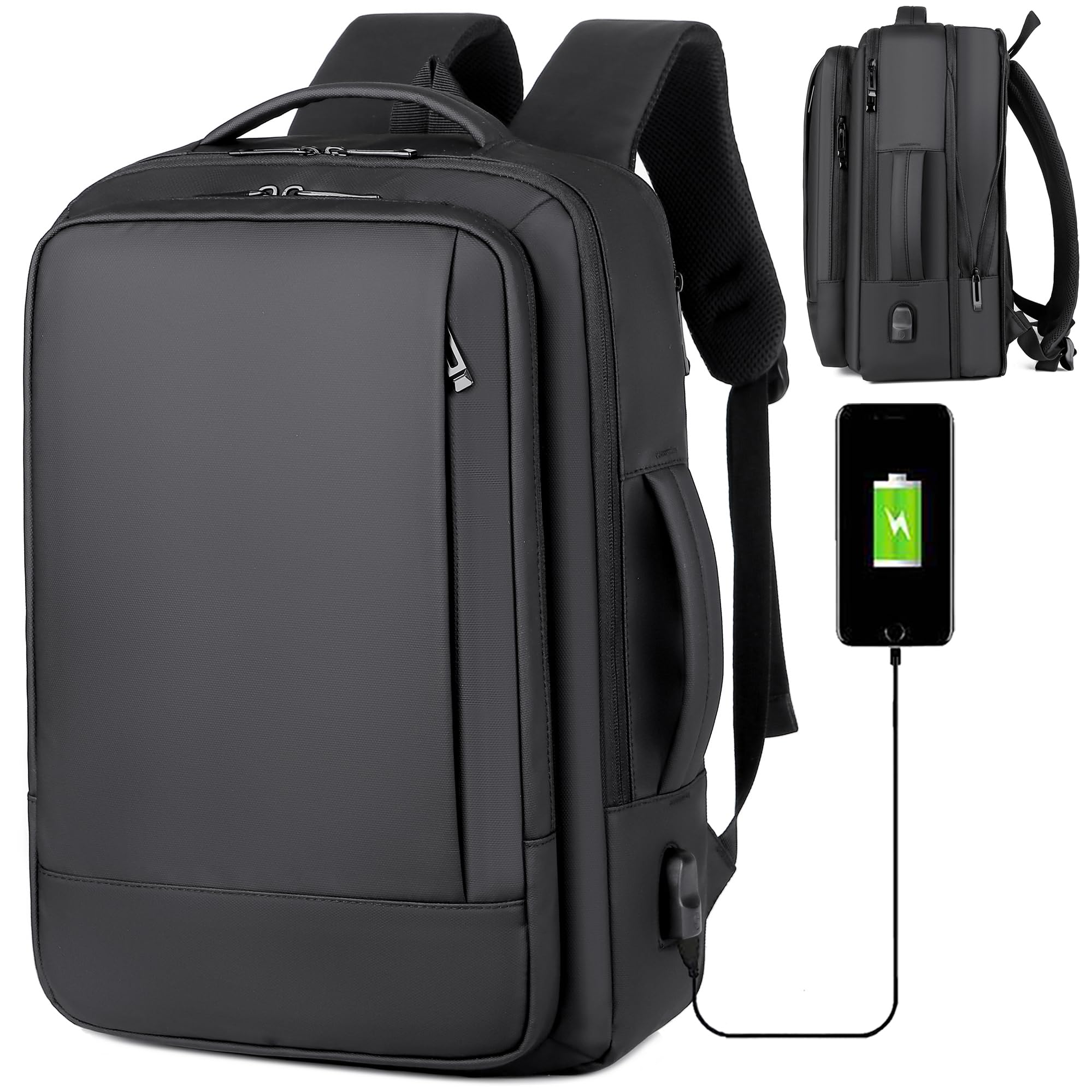 Mixroom Zaino da Viaggio Porta PC Estendibile 15.6'' (Nero)