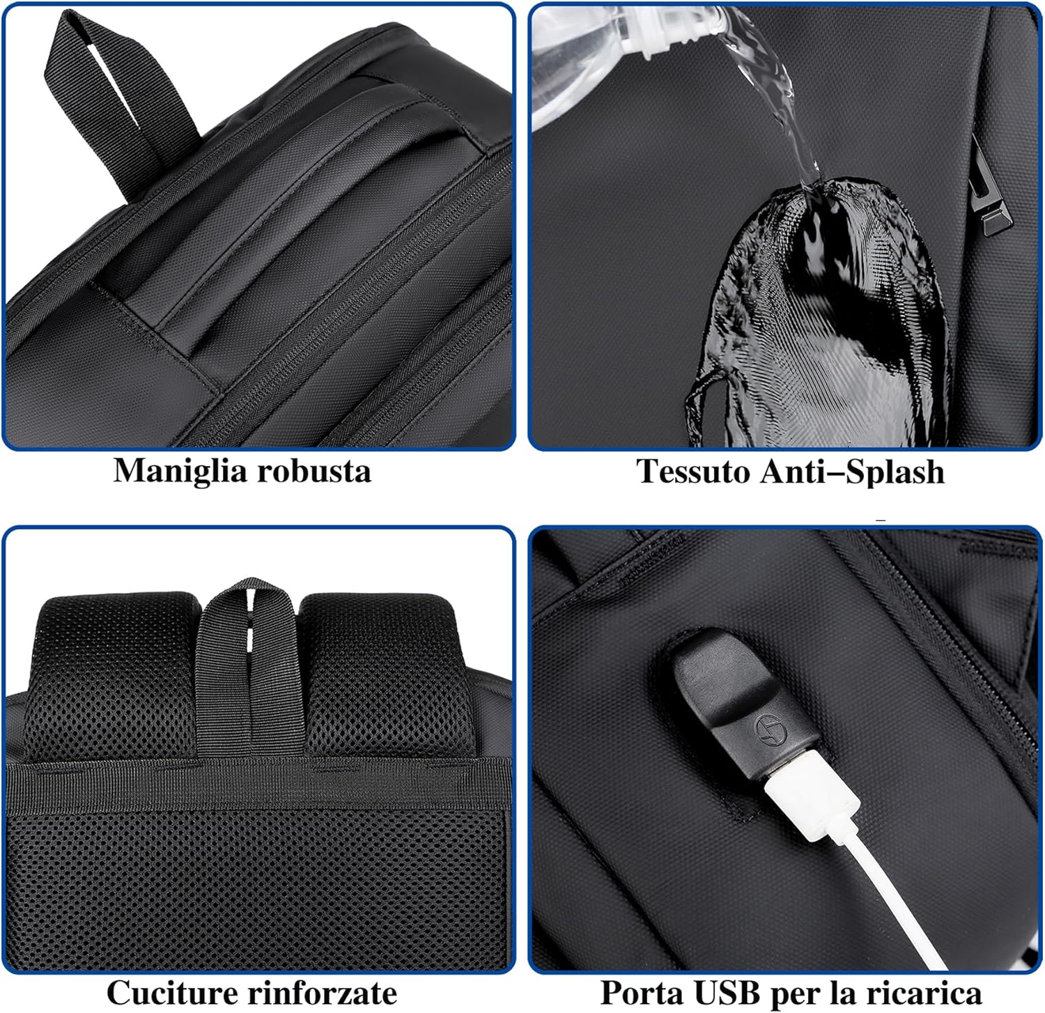 Mixroom Zaino da Viaggio Porta PC Estendibile 15.6'' (Nero) - immagine 5