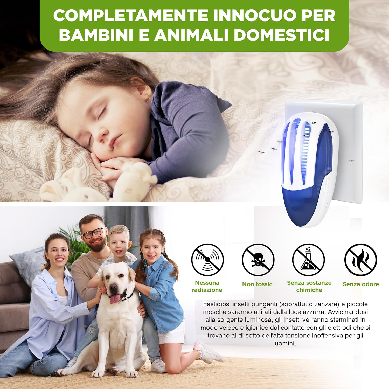 Isotronic Distruggiamosche Elettrico a Luce UV (3 Pezzi) - immagine 5