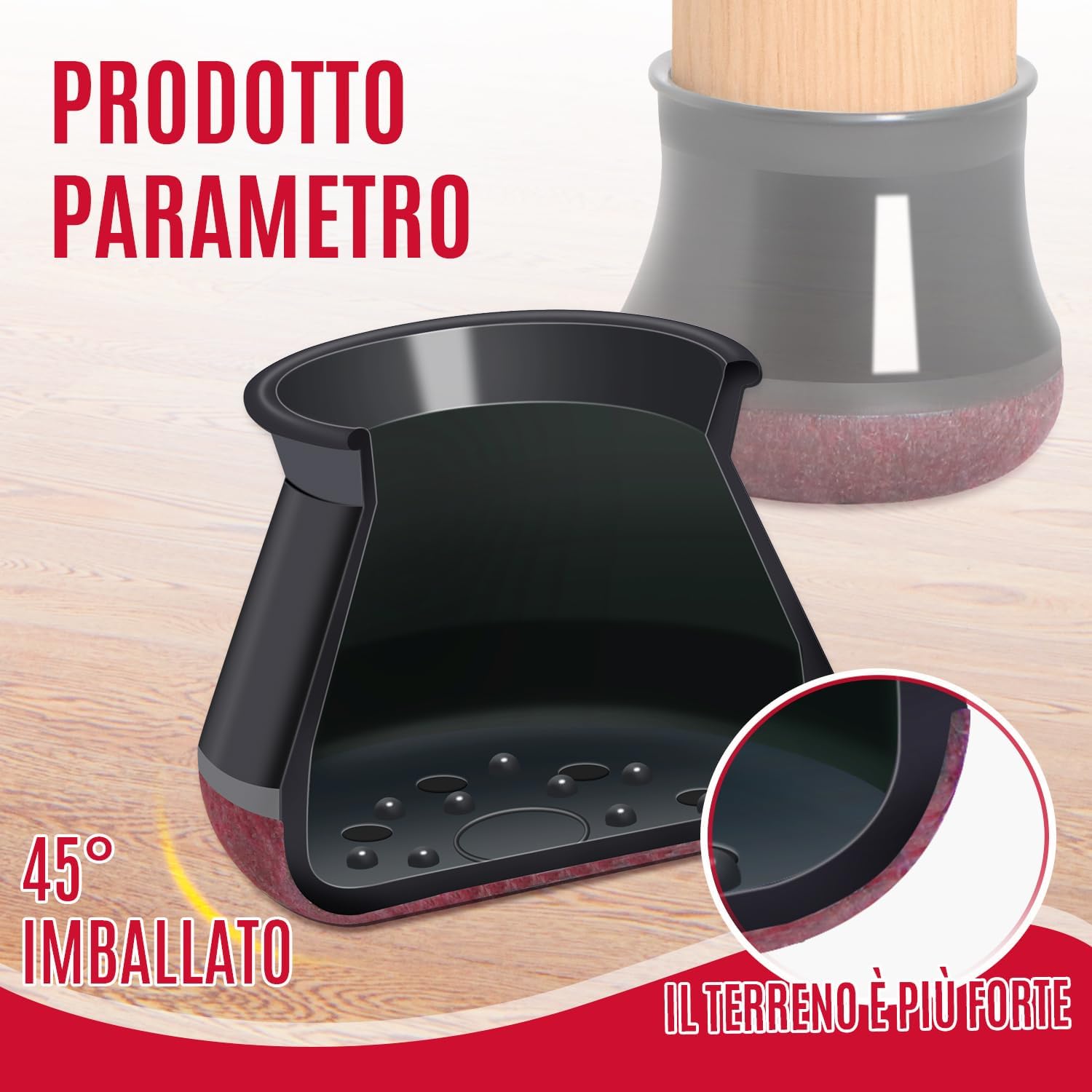 Oconda 24 Gommini per Sedie Rotondi in Silicone - immagine 4