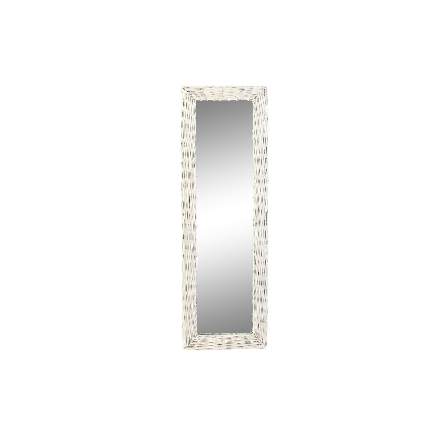 ESPEJO MIMBRE CRISTAL 43X4X132,5 TRENZADO BLANCO