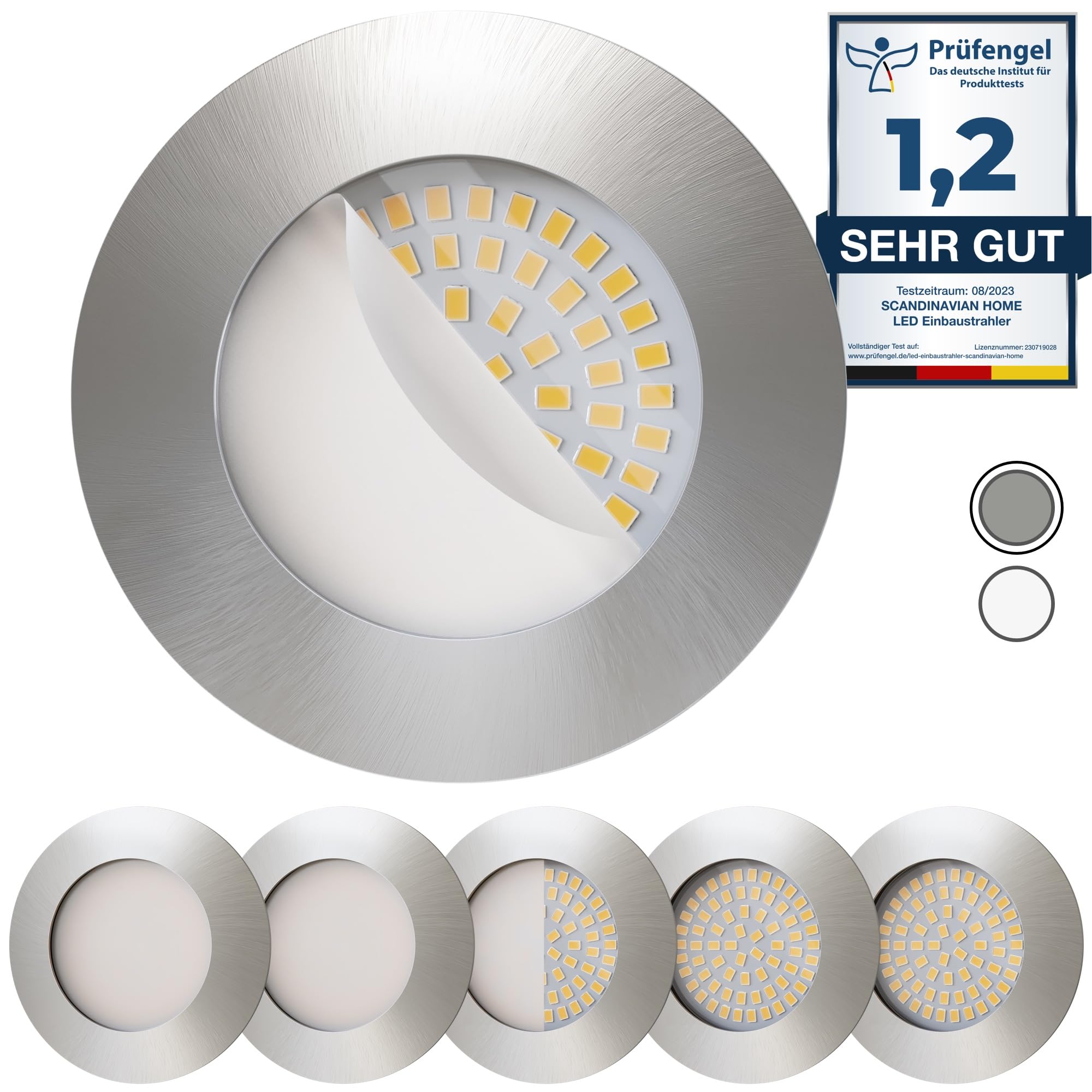 Scandinavian Home - Set 6 Faretti LED Incasso 5W 3000K