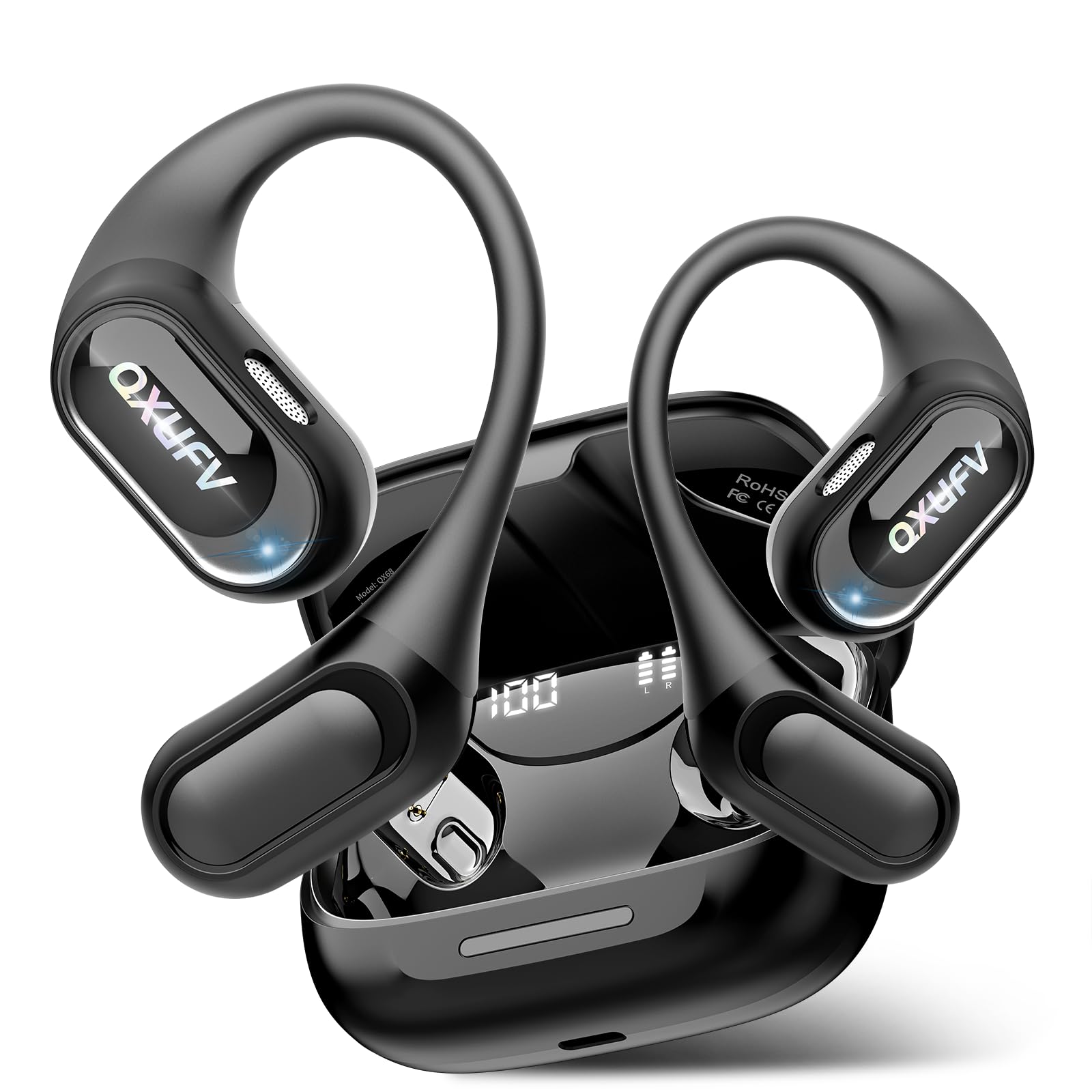 Cuffie Traduzione Simultanea 164 Lingue Traduttore Istantaneo Vocale, Auricolari Open-Ear Smart Ambient, 9 Modalità AI-Traduzione, 4-in-1 Auricolari Traduzione, Musica/Chiamate/Traduttore/Sport