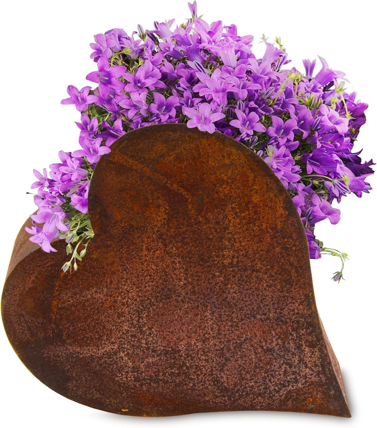 Cuore di fiori per piantare ruggine decorazione giardino in acciaio INOX - immagine 3