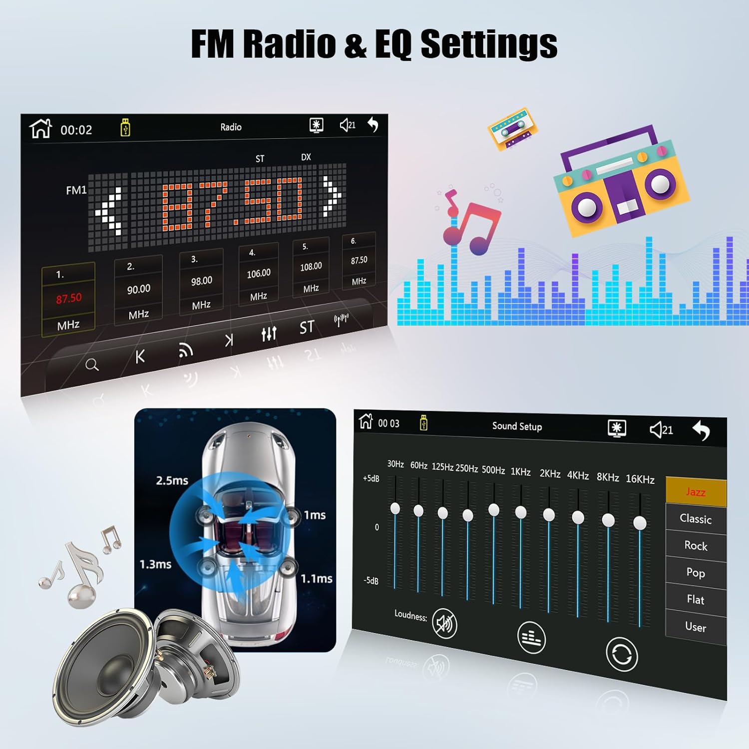 Camecho Autoradio 1 Din Wireless Carplay Android Auto 9'' - immagine 5