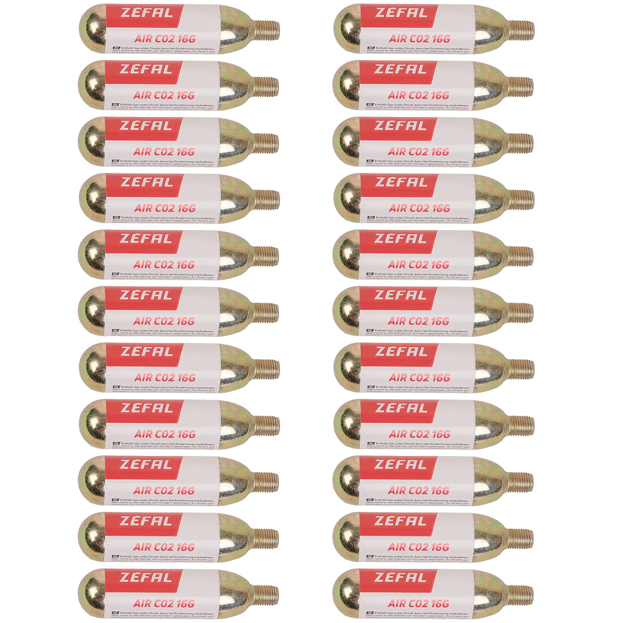 ZEFAL Co2 16g, Cartuccia di Ricambio. Ciclismo, Argento, Taglia Unica