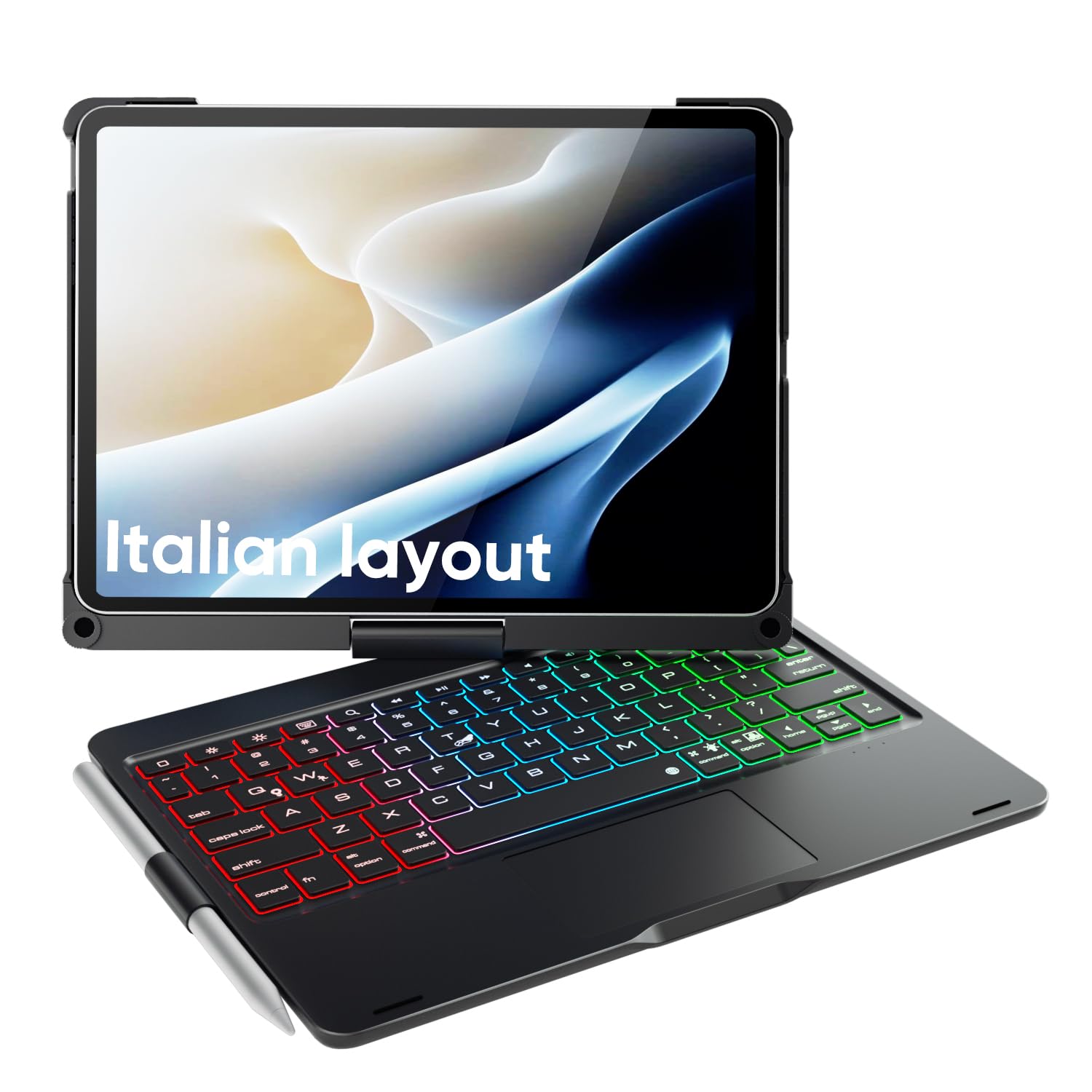 Doqo Custodia con Tastiera per iPad Air/Pro 11" Girevole 360°