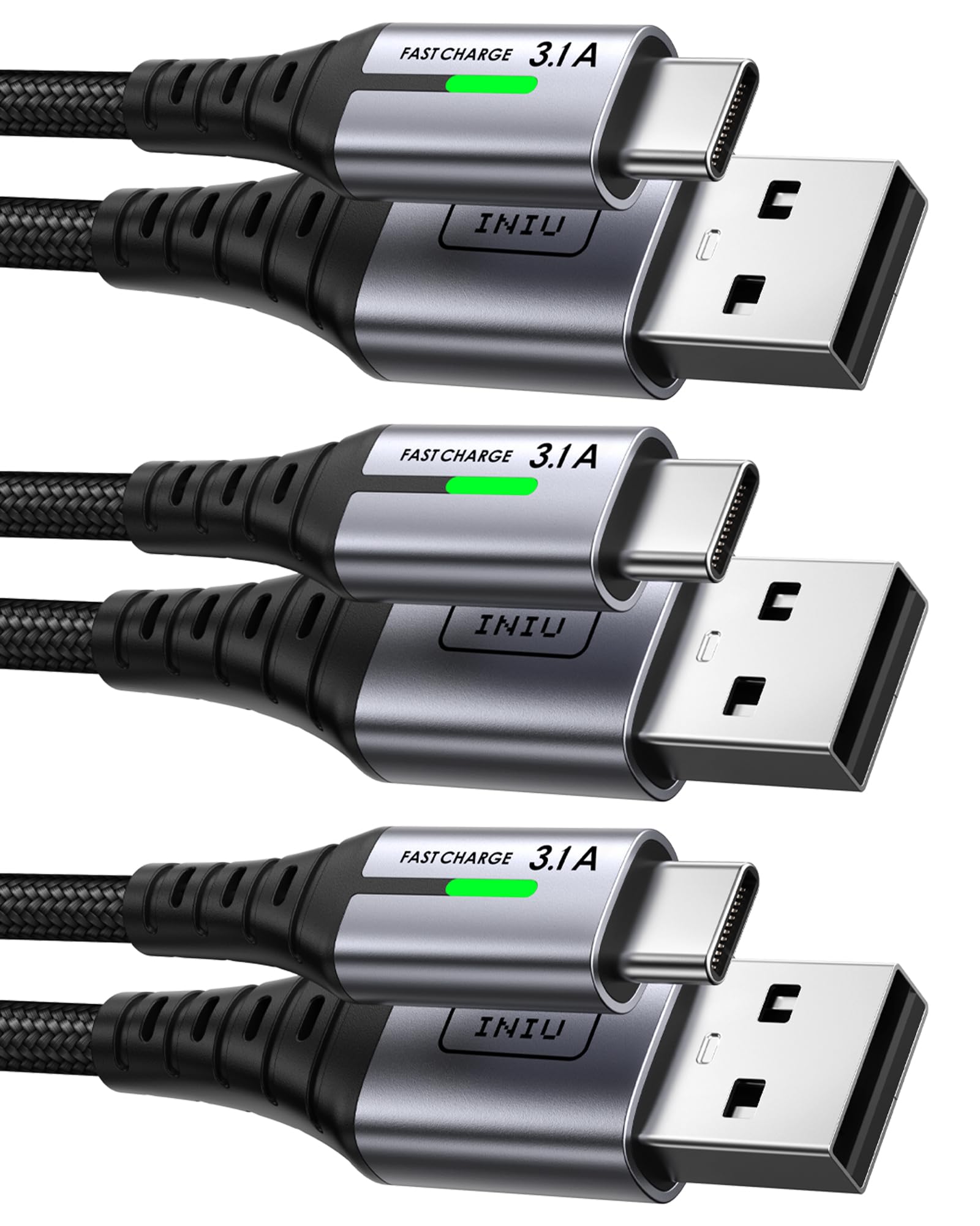 Iniu Cavo USB Type-C 3.1A Ricarica Rapida [3 Pezzi]