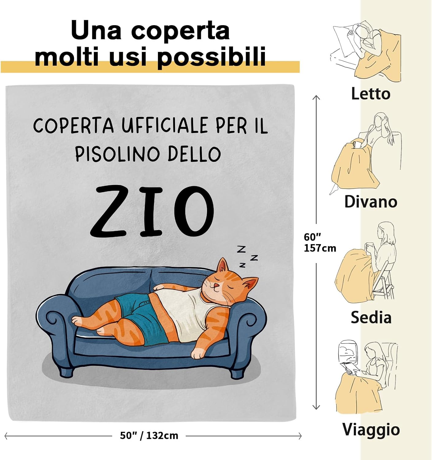 Regalo Zio - Coperta del Gatto - immagine 3