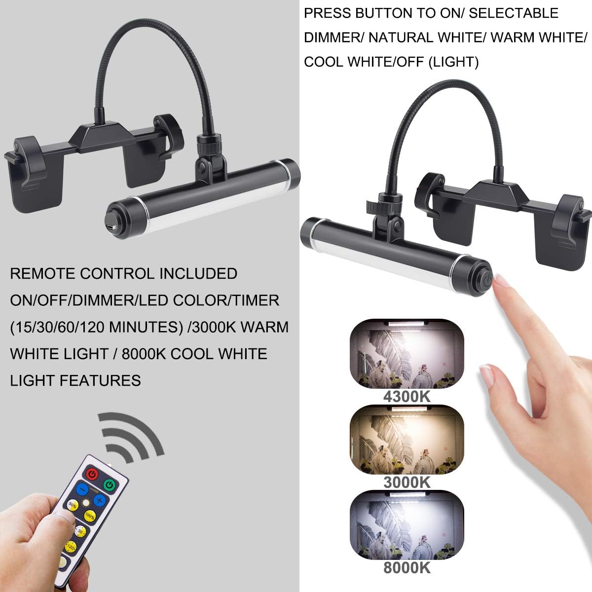 Honwell Lampada per Quadri Wireless Ricaricabile - immagine 2
