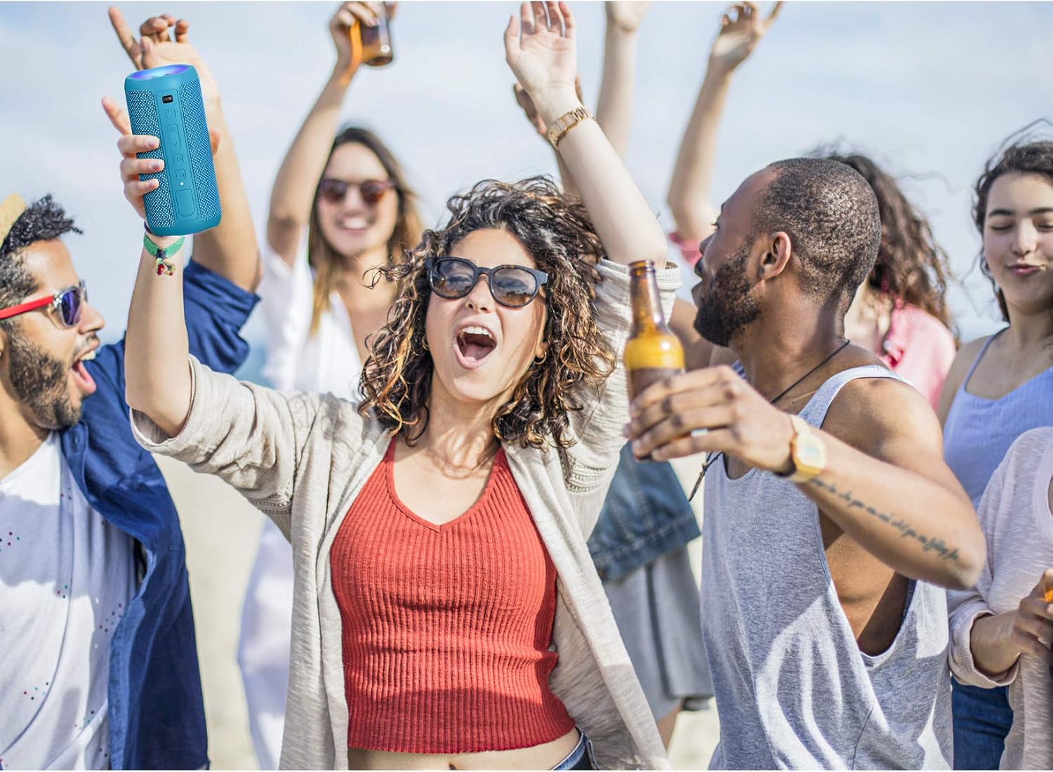 Ortizan Cassa Bluetooth Portatile IPX7 con Luce LED - immagine 6