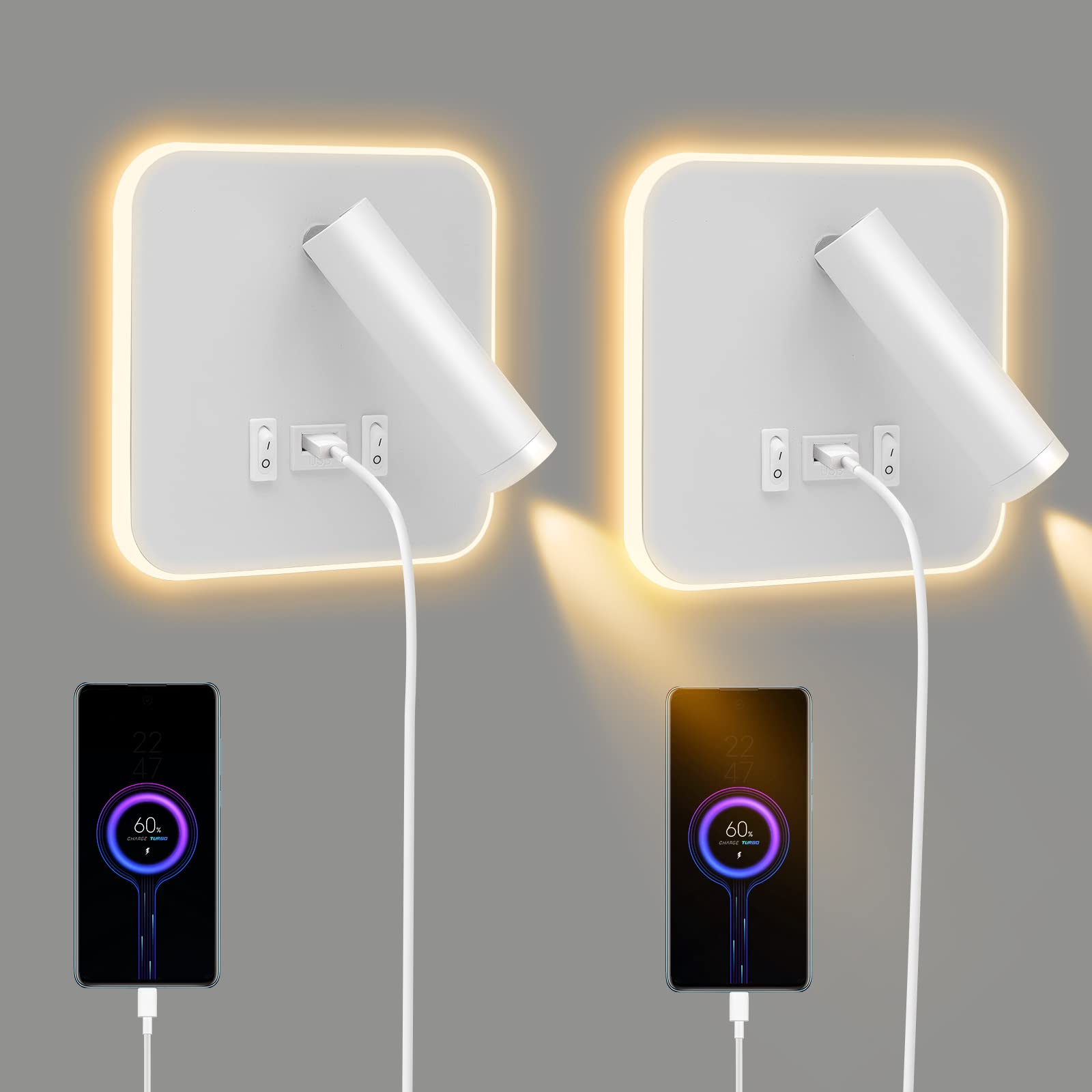 Contraxump 2 Lampade da Parete LED Interne 12W, Bianco