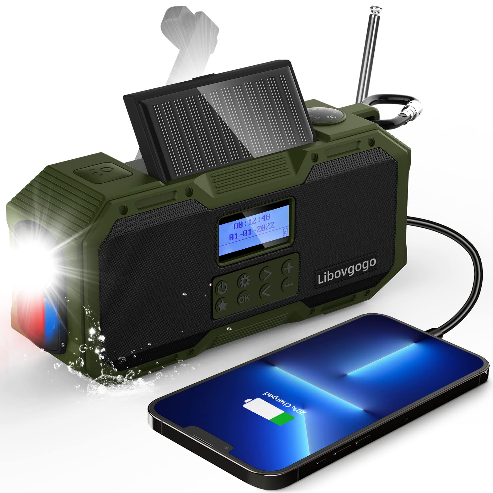 Radio di Emergenza DAB/FM con Altoparlante Bluetooth 4000 mAh