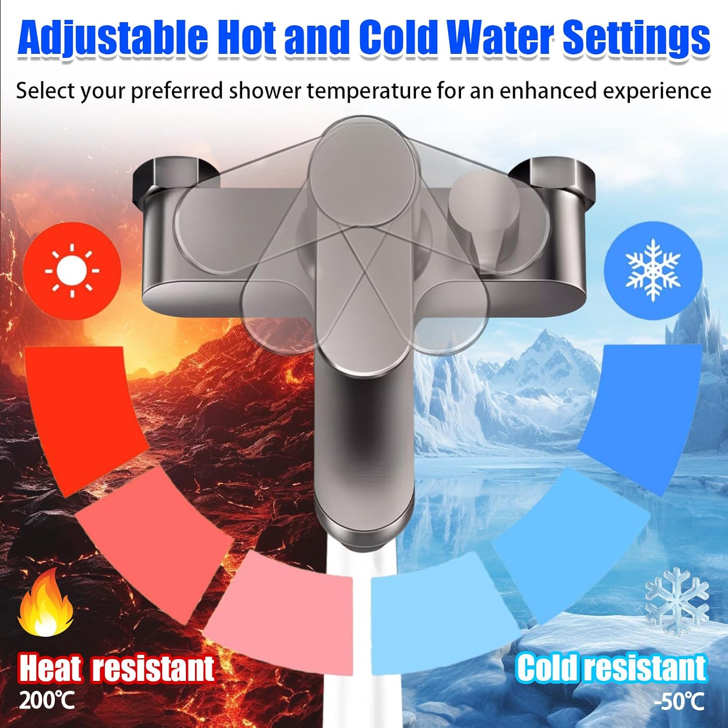 Aichilra Miscelatore Doccia e Vasca a Parete Grigio - immagine 3