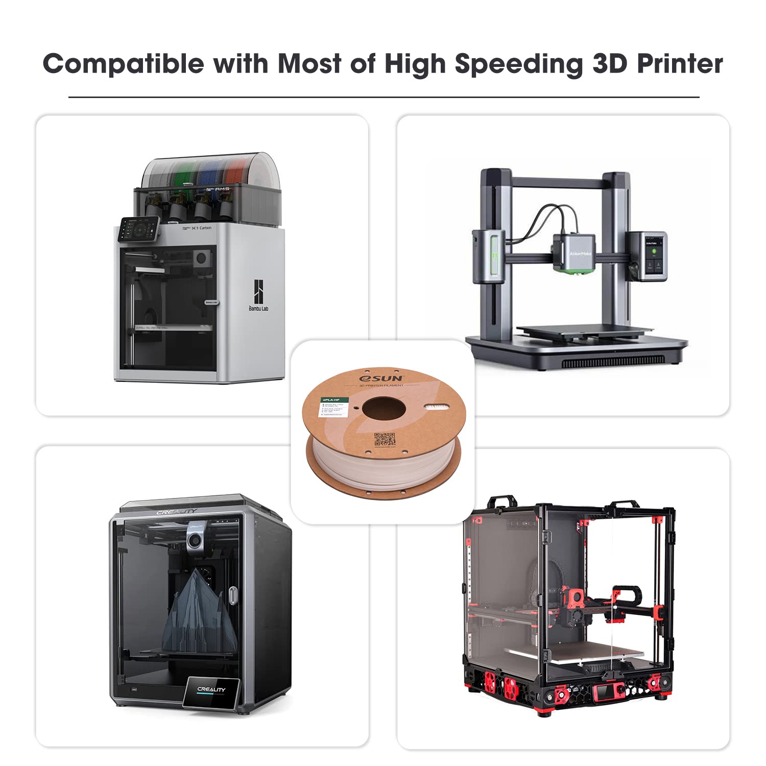 Esun Filamento PLA Alta Velocità 1.75mm, 1kg (A-Bianco) - immagine 8