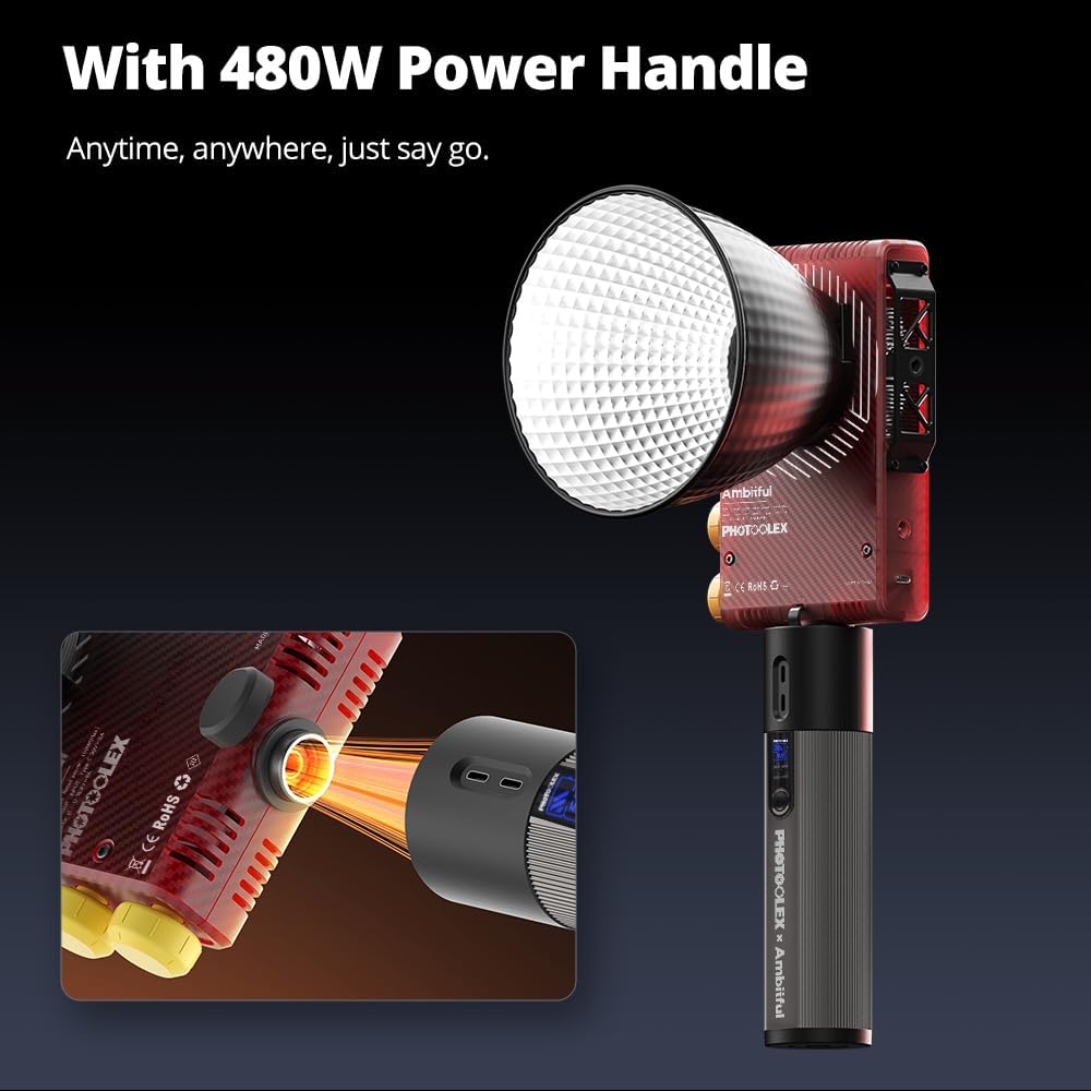 Ambitful Q100Lite Combo - Luce Video LED 100W - immagine 3