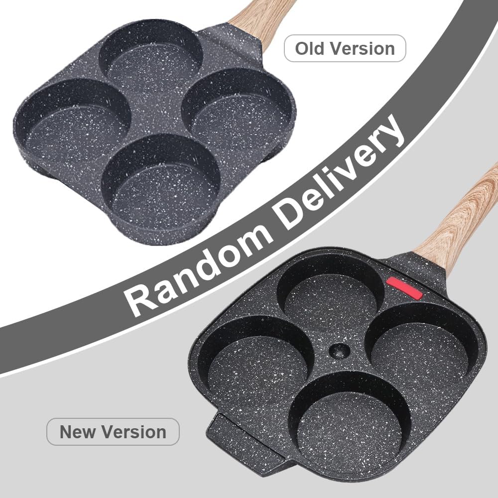 Bobikuke Padella Pancake Antiaderente a 4 Fori, Nera - immagine 5