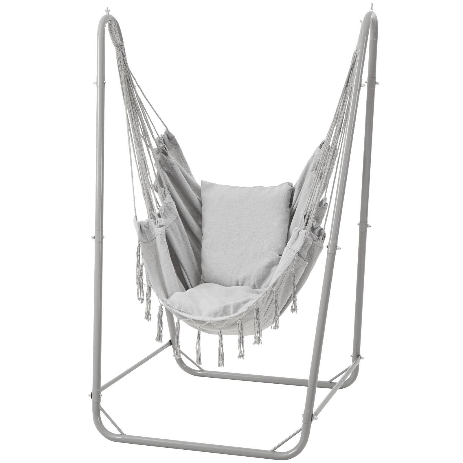 Sedia a Dondolo a U con Supporto, Acciaio, Grigio