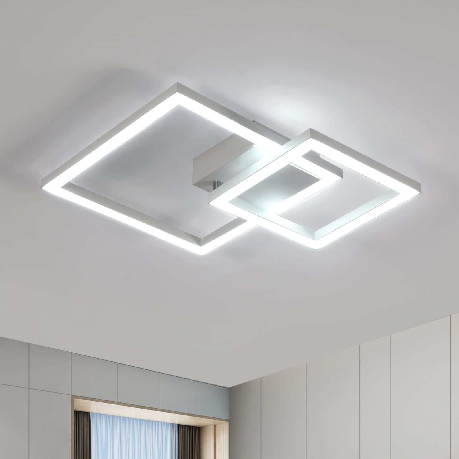 Riserva Plafoniera LED Soffitto Quadrata 34W, Bianca