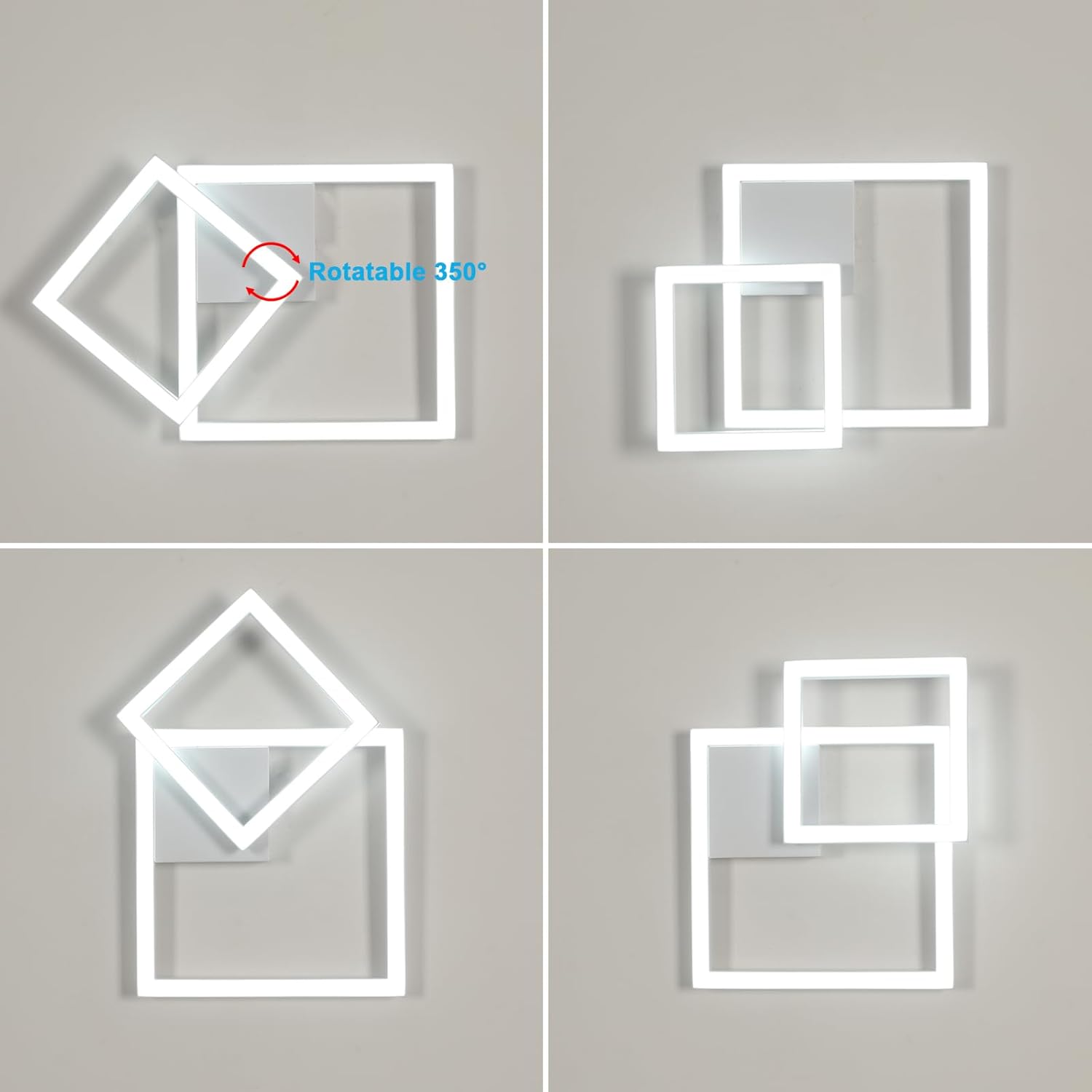 Riserva Plafoniera LED Soffitto Quadrata 34W, Bianca - immagine 3