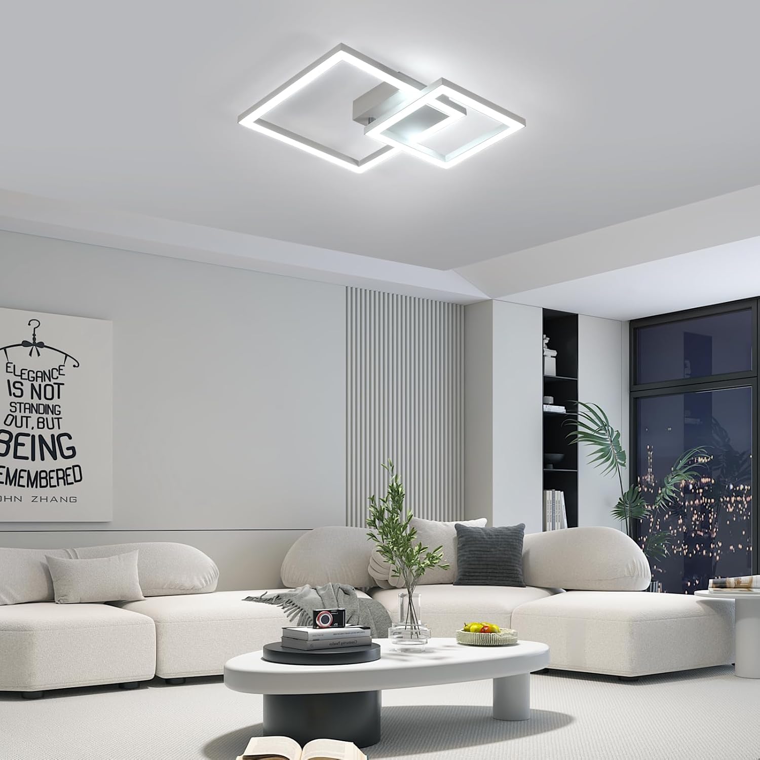 Riserva Plafoniera LED Soffitto Quadrata 34W, Bianca - immagine 7