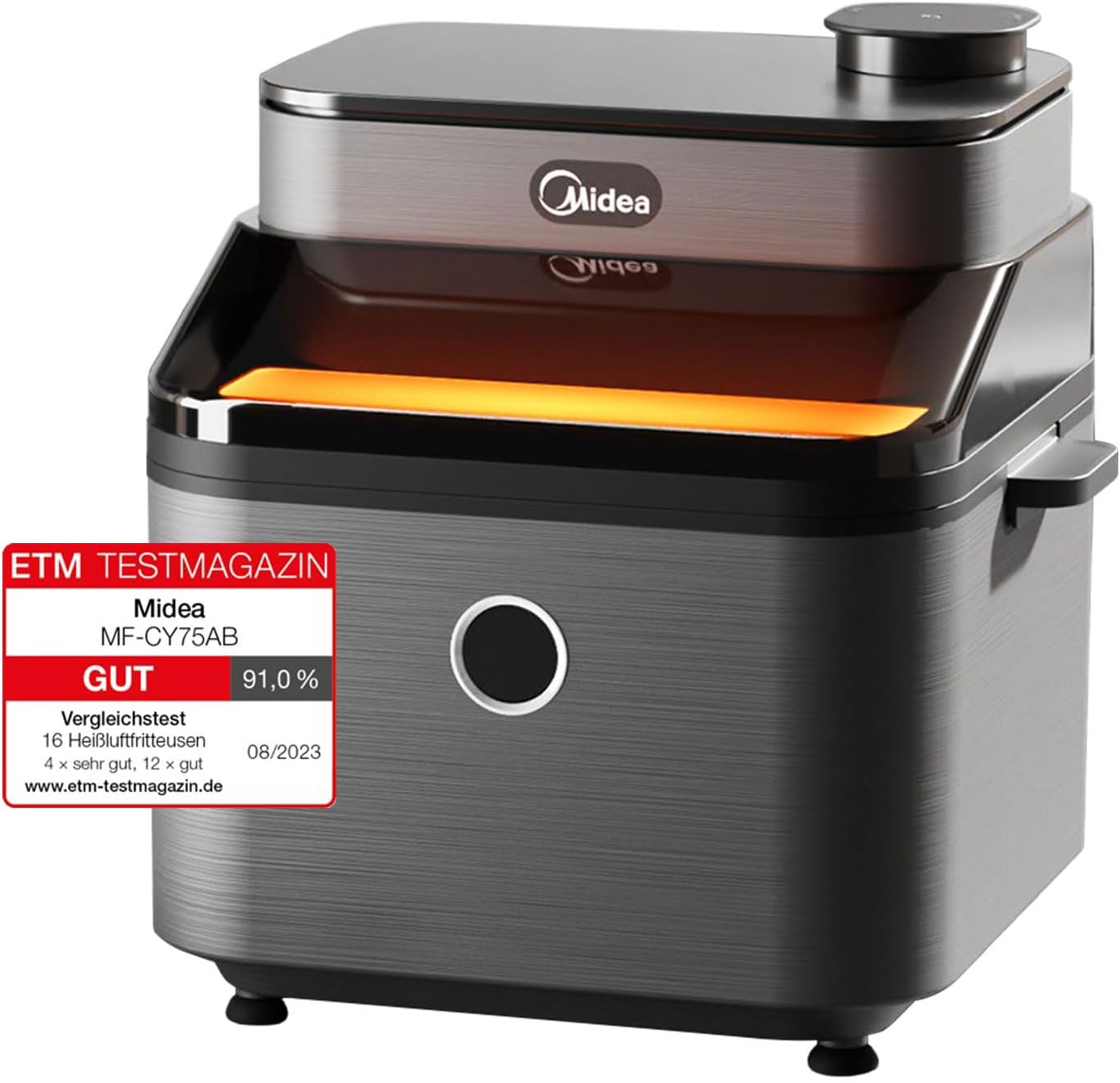 Midea DualTaste MF-CY75AB - Friggitrice ad Aria Calda 7L