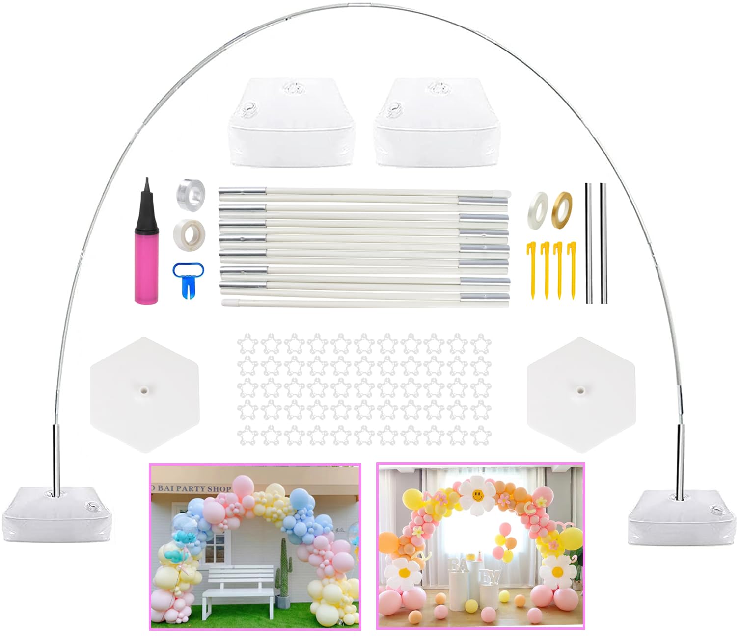 Arco Palloncini Struttura Semicircolare 2,7m con Base