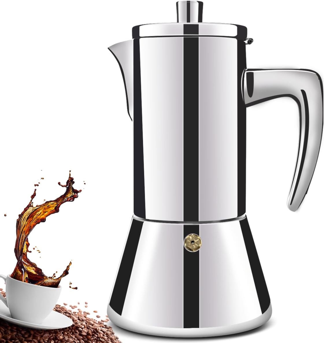 Ditosh Moka Pot 12 Tazze in Acciaio Inox 304, 600ml