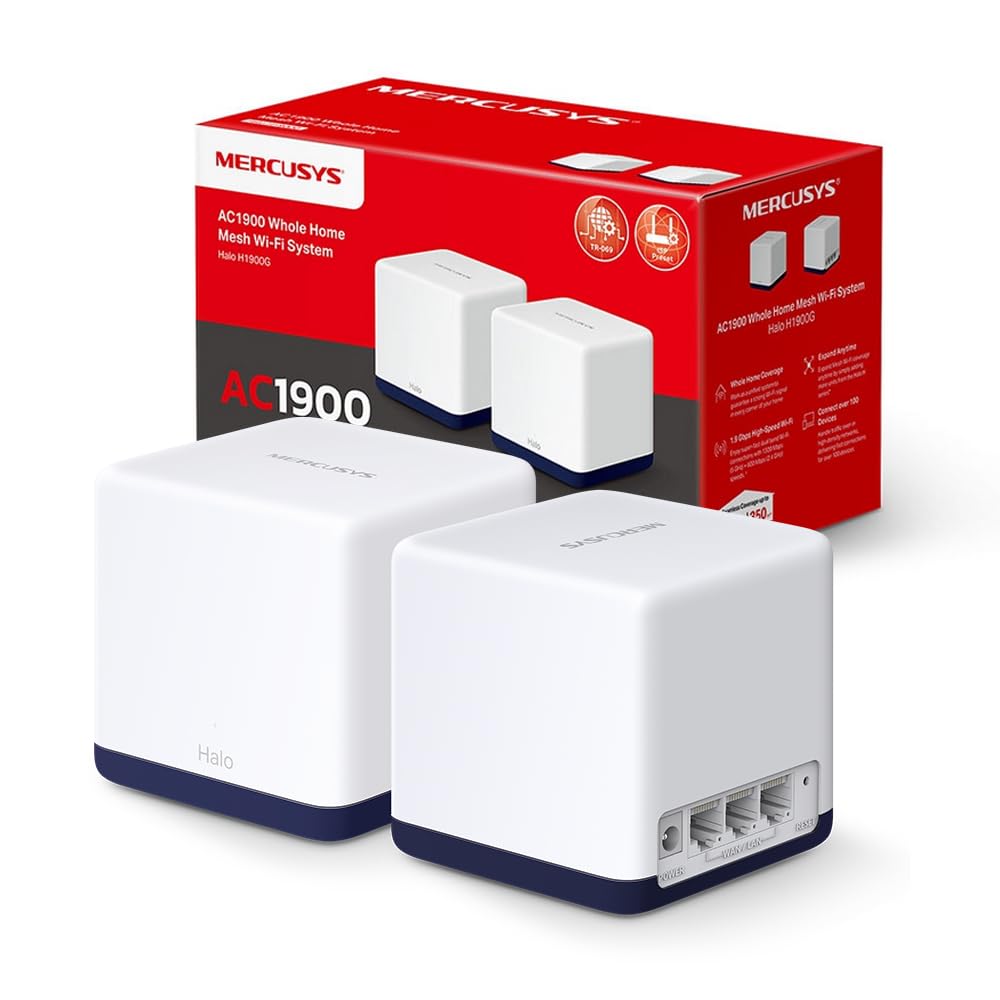 Mercusys TP-Link Halo H1900G (2-pack) Router WiFi Mesh AC1900
