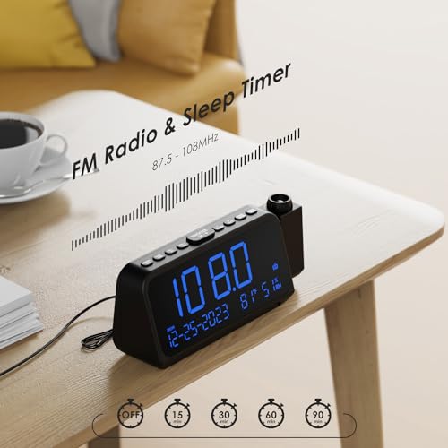 Sveglia con Proiettore Radiosveglia Digitale 270° - immagine 3