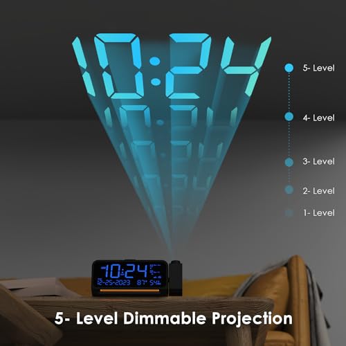 Sveglia con Proiettore Radiosveglia Digitale 270° - immagine 4