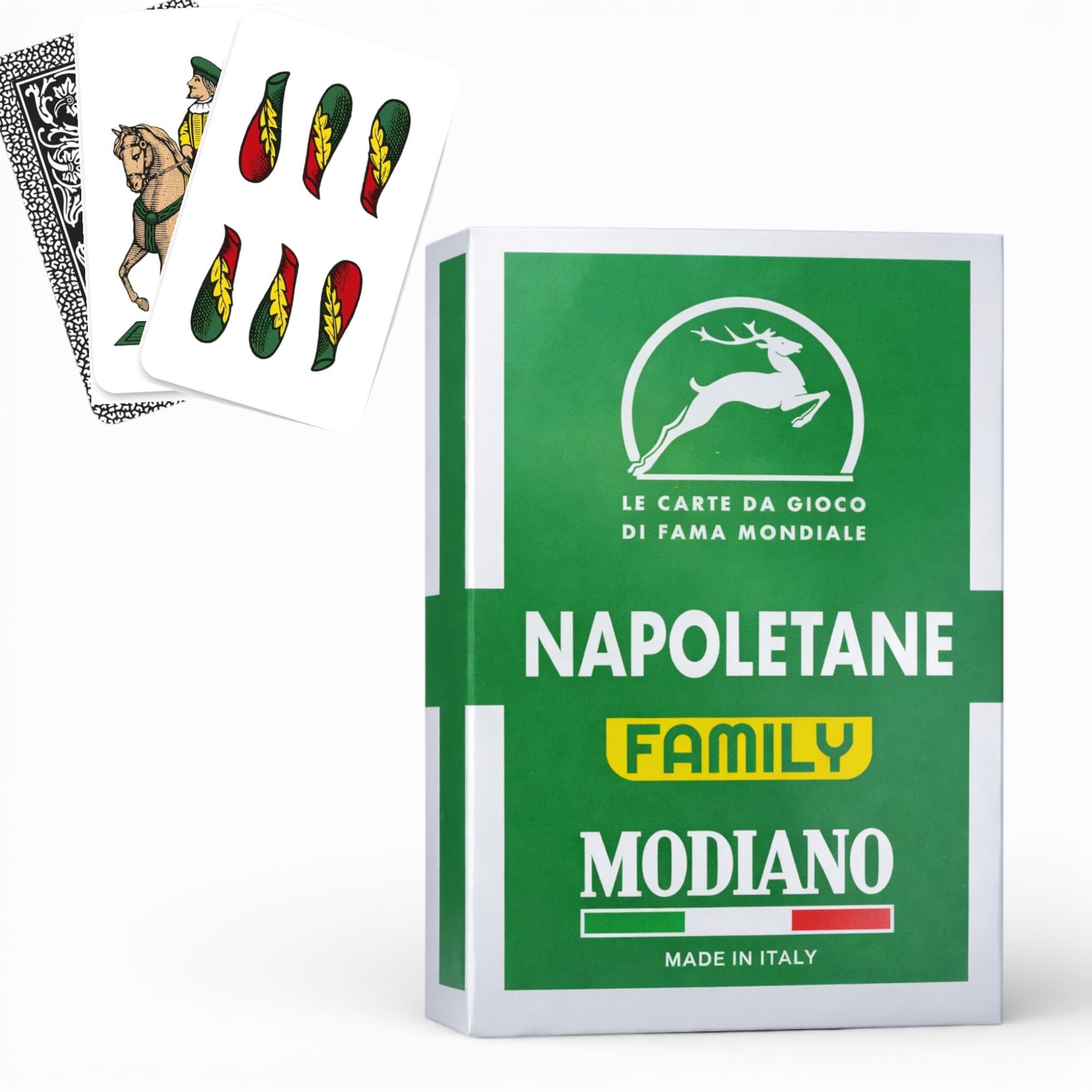 topolenashop Modiano Family Carte Napoletane da Gioco – Mazzo Regionale in Cartoncino Duplex Rinforzato 410 g/m² – Scopa Briscola Tresette – 100% Made in Italy 80000344