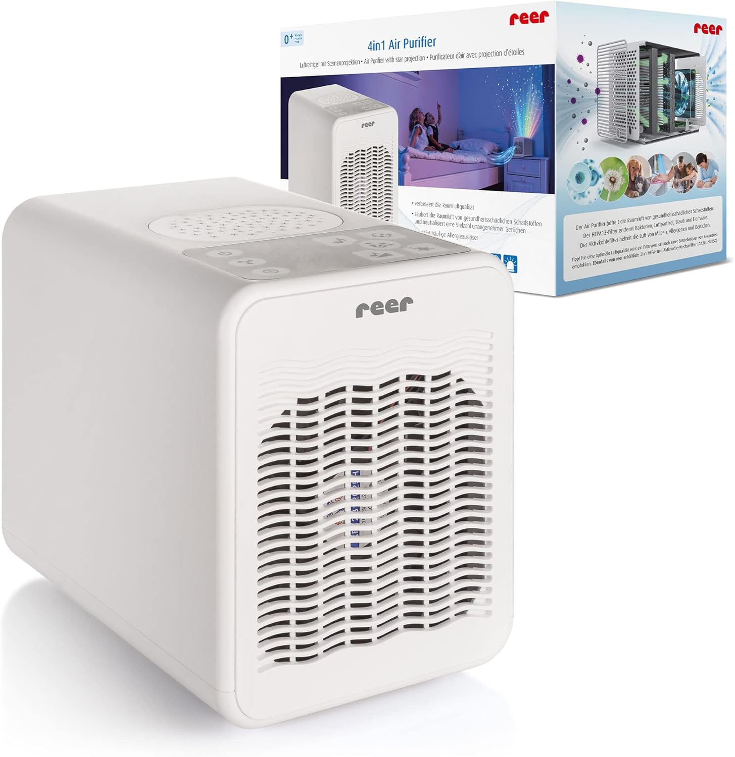 Reer Purificatore d'Aria 4 in 1 con Filtro HEPA