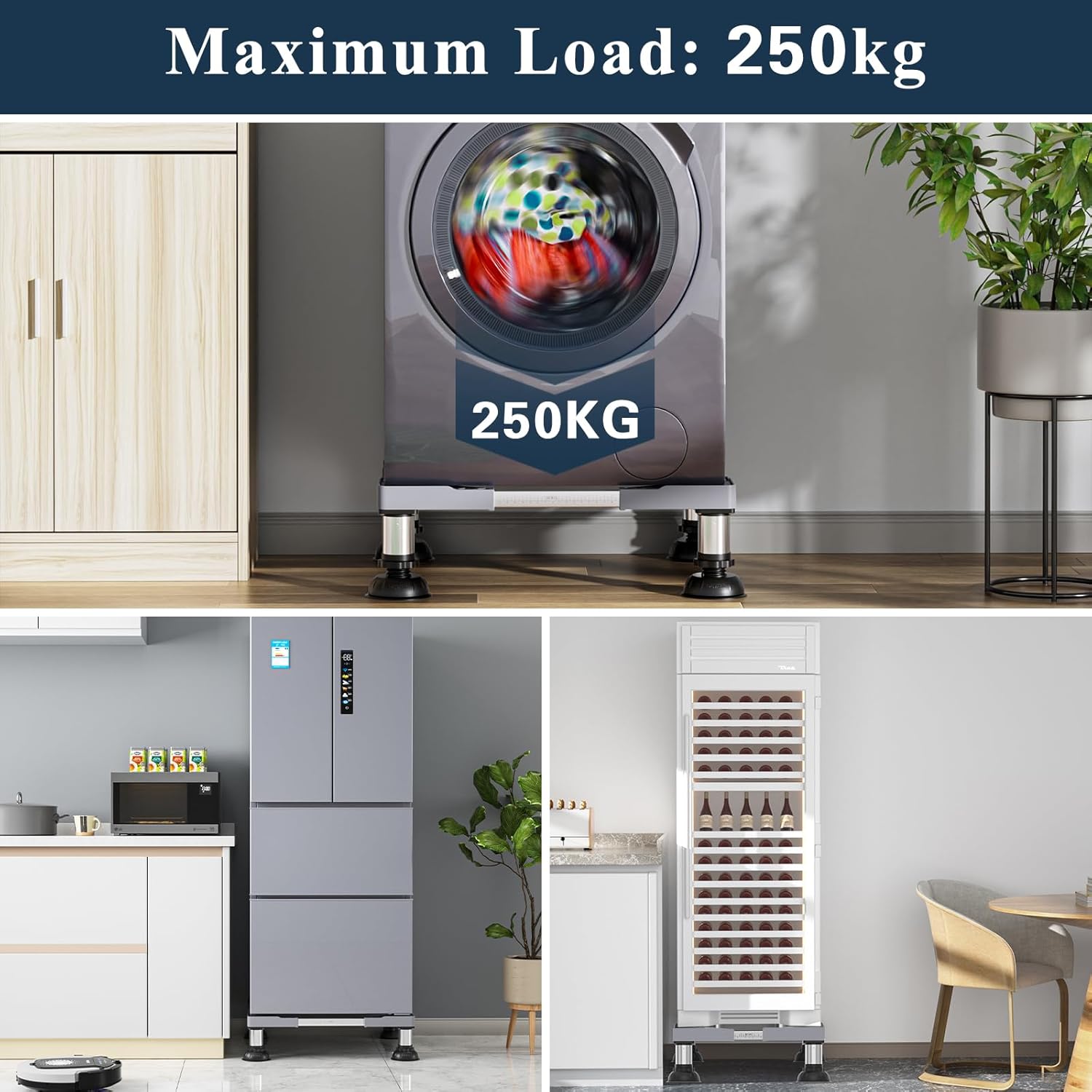 DEWEL Base per Lavatrice con Ventosa Piedini - immagine 3