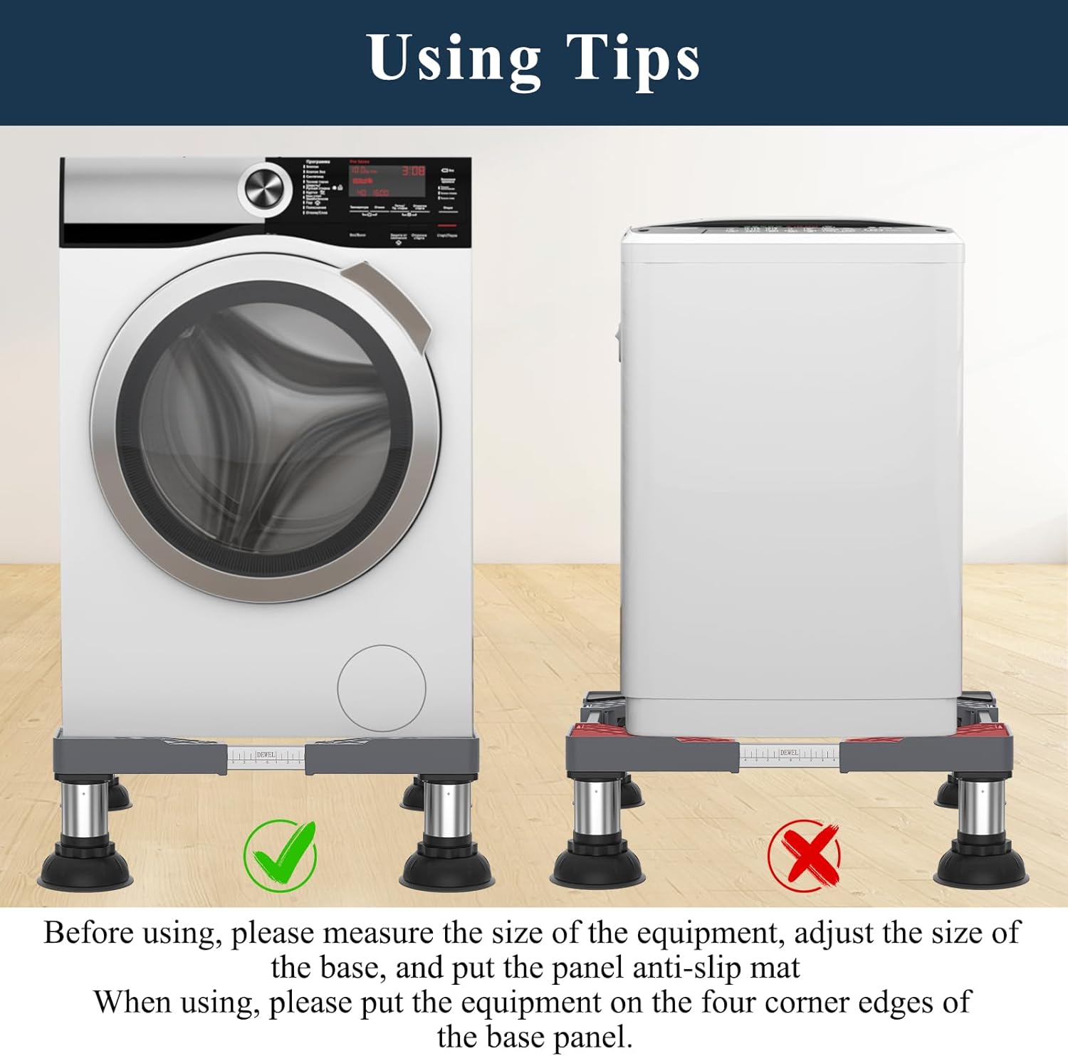 DEWEL Base per Lavatrice con Ventosa Piedini - immagine 4