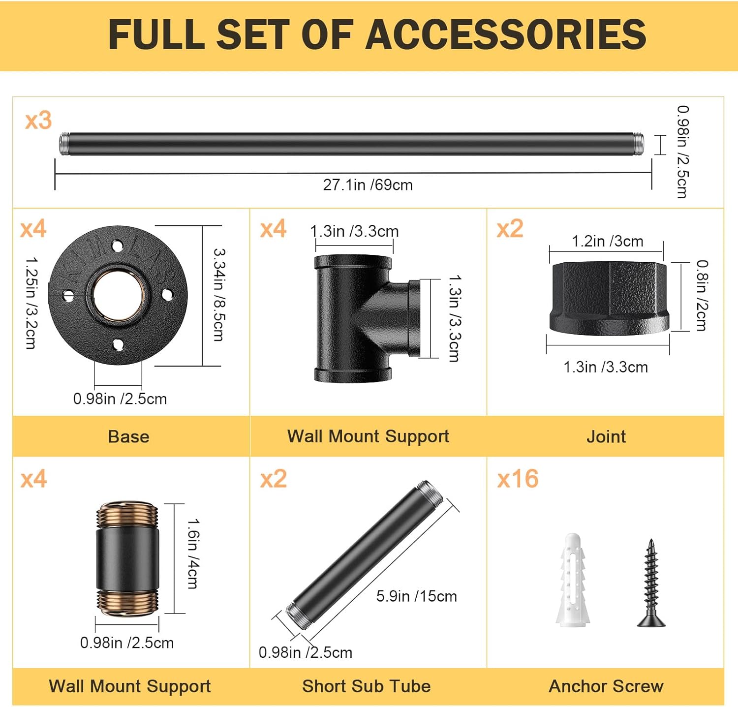 Aomdom Corrimano per Scale Nero 2,5M - immagine 7