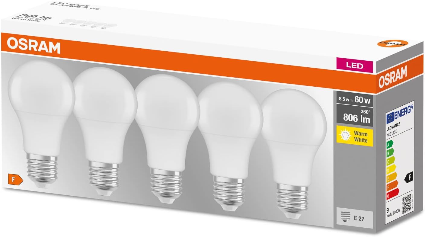Osram LED Base Classic A E27 8,50W 2700K Opaco - immagine 4