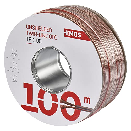 Emos non schermati zweidr athle itung 2 x 1 mm trasparente, 100 pezzi, S8310