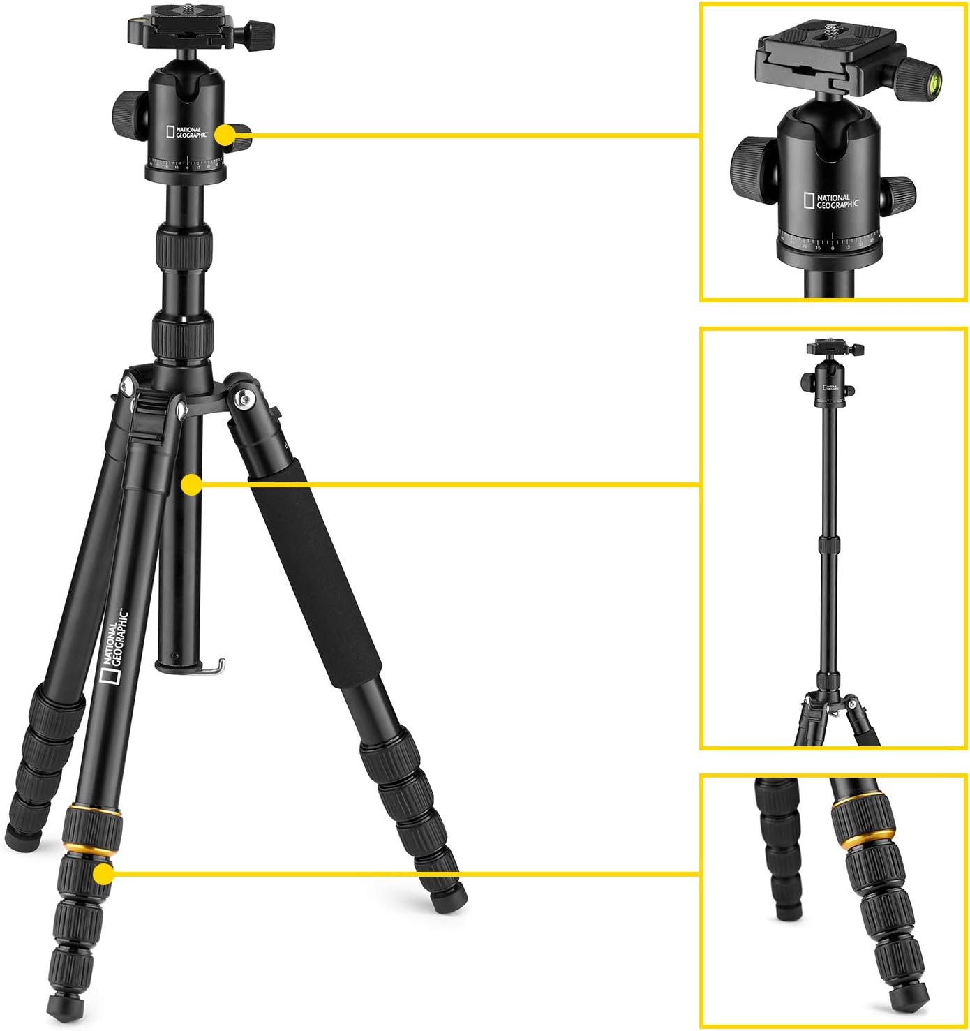 National Geographic NGTR002T - Treppiede con Monopiede, Nero - immagine 4