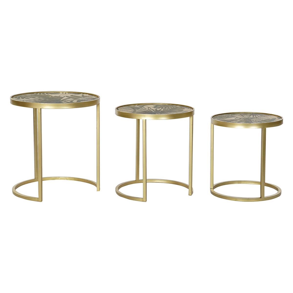 DKD Home Decor Set di 3 tavolini, Estándar