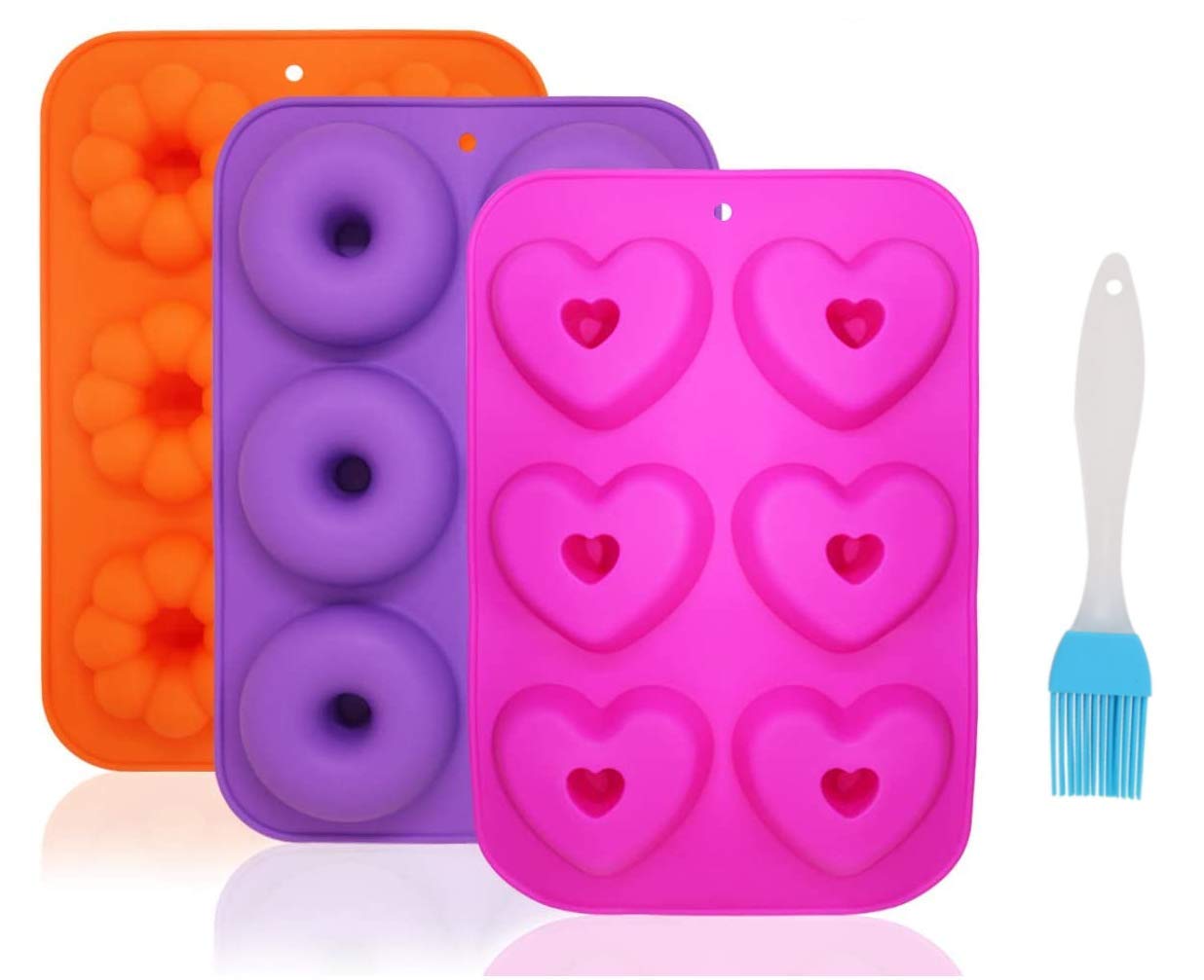 Stampo ciambella Stampi silicone Stampi dolci,per creare ciambelle,muffin, cupcake,bagel,Stampi in silicone,stampo per ciambelle in antiaderente,Silicone spazzole