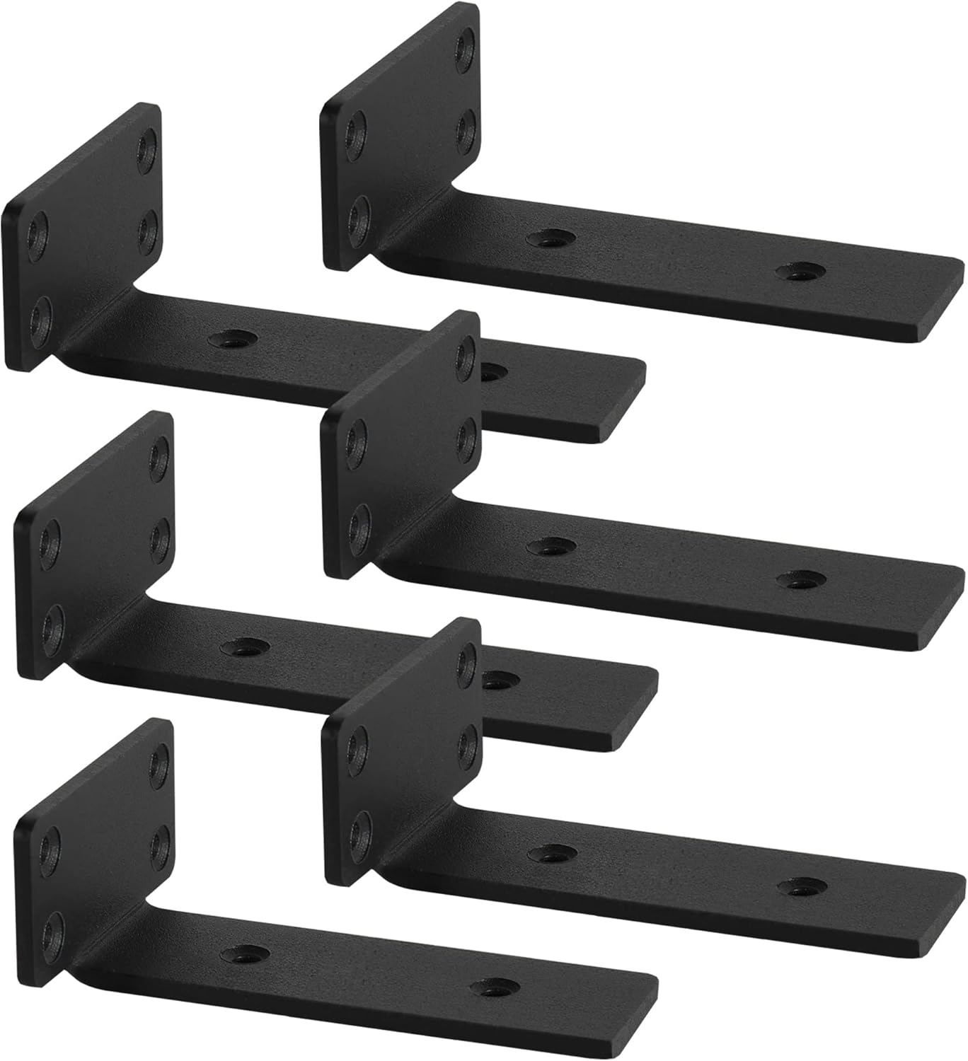 Staffe per Mensole Pesanti a Scomparsa (6 Pezzi) 15cm Nere - immagine 1