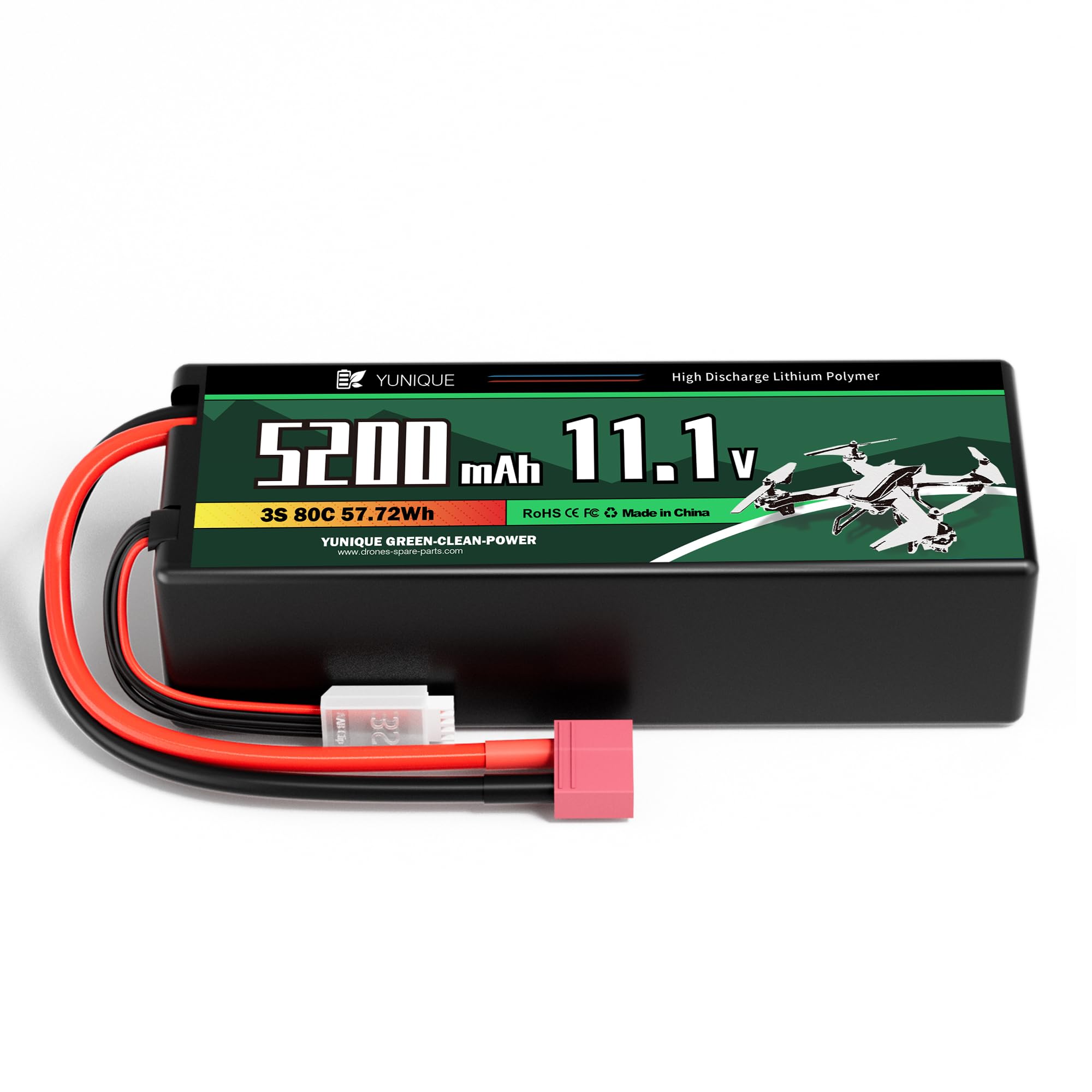 Yunique Green-clean-power Batteria Lipo 11.1V 5200mAh 80C