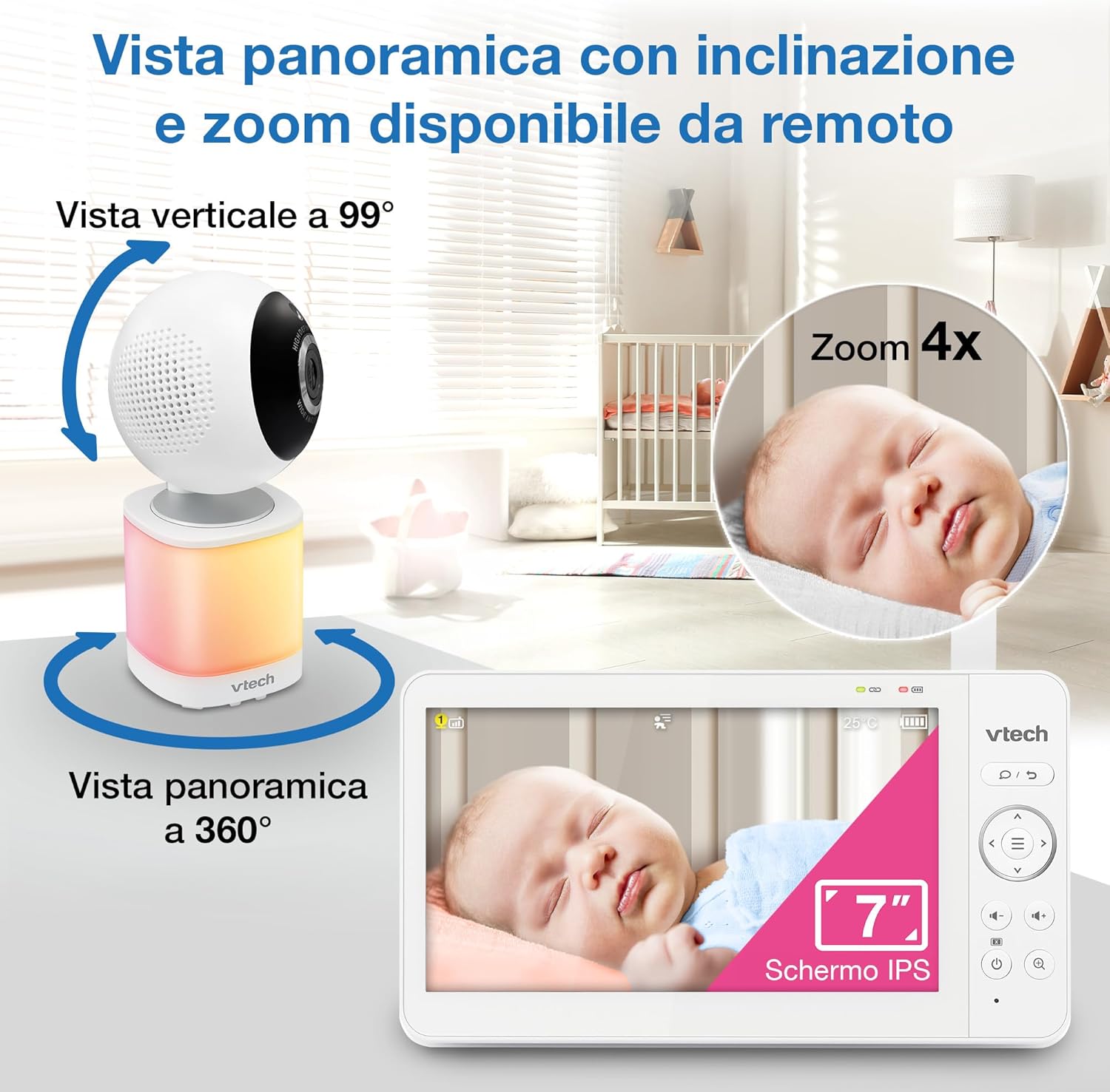 Vtech Baby Monitor Video VM7468-2 con 2 Telecamere - immagine 4