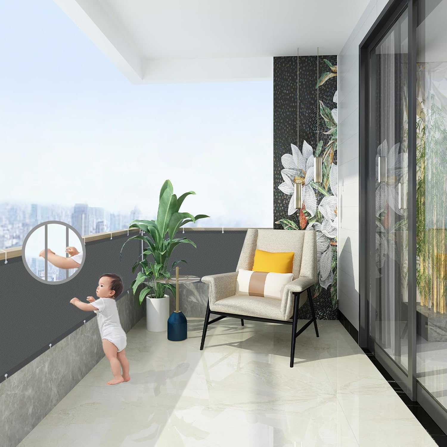 AXT SHADE Frangivisto Balcone 100x1000cm Antracite - immagine 4