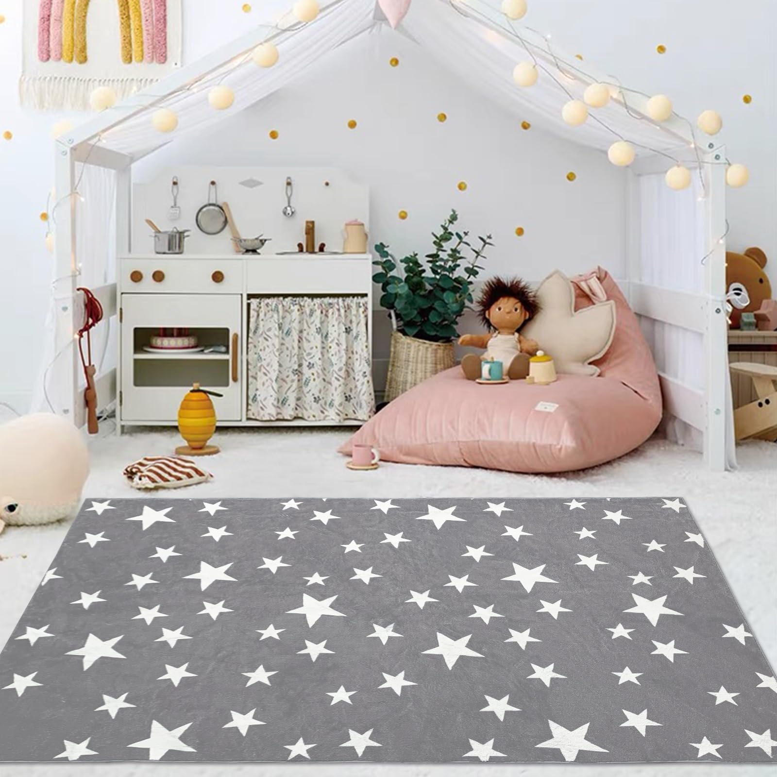 Ustide Tappeto con Stelle Soffice Antiscivolo