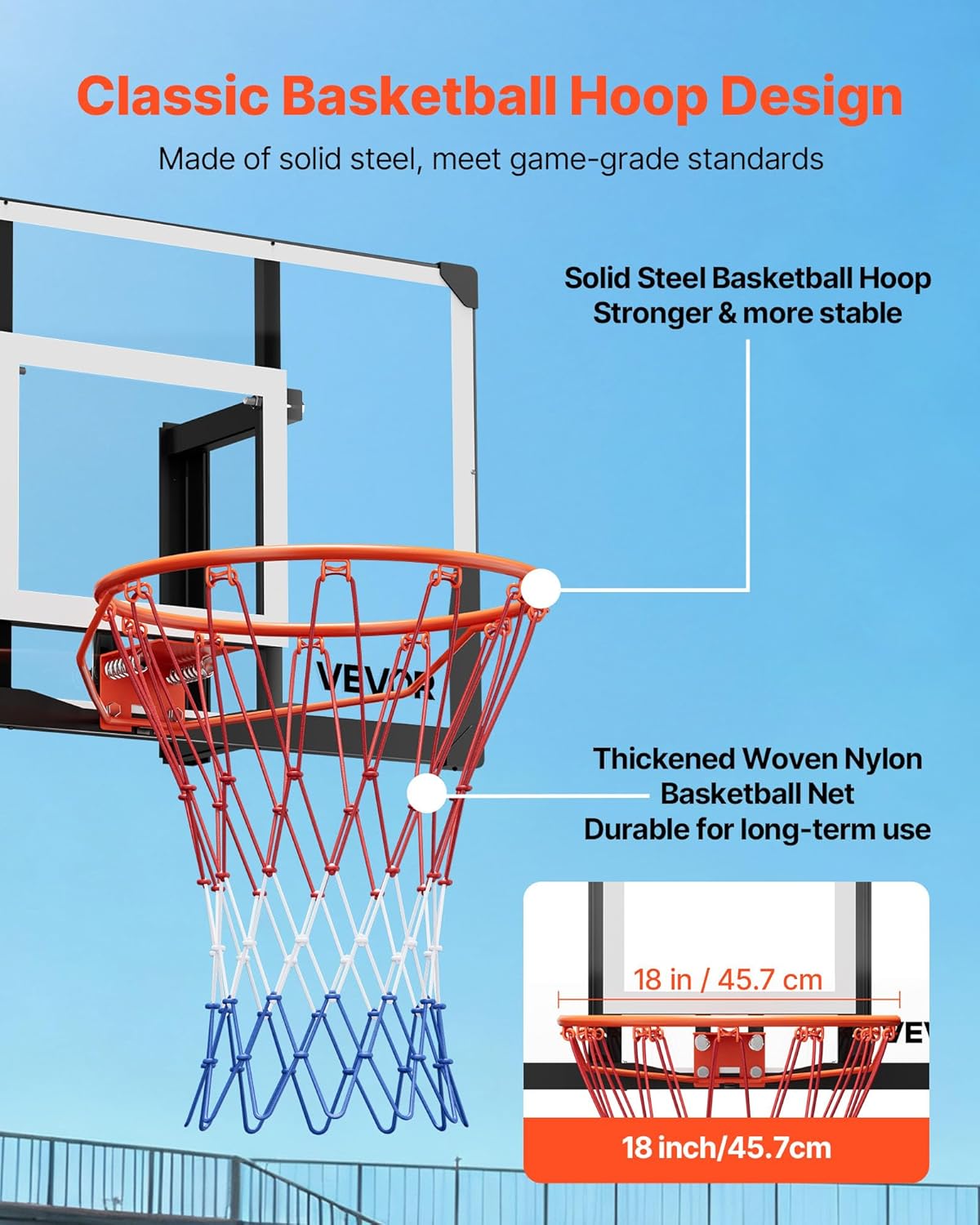 Vevor Canestro Basket Esterno/Interno con Tabellone PC - immagine 5