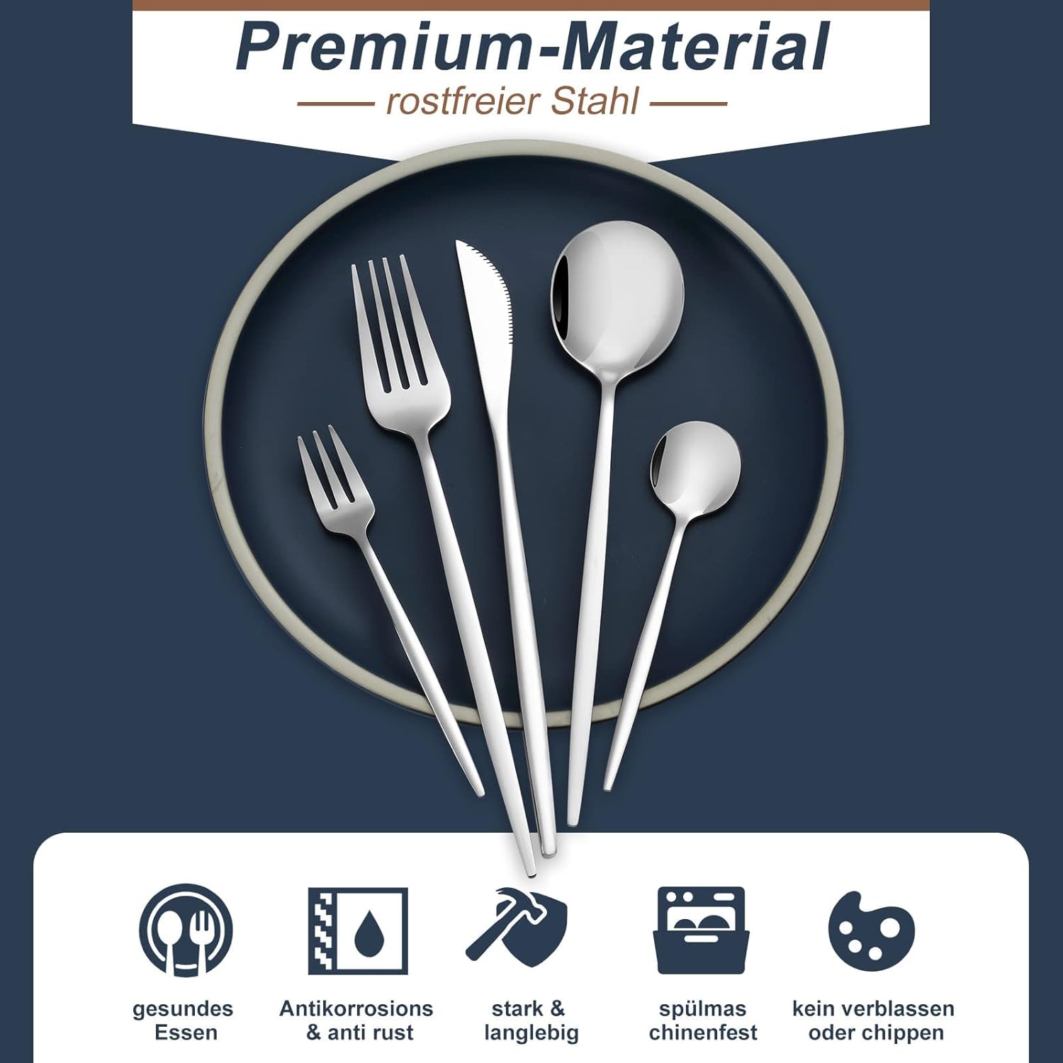 Bestdin Set di Posate 60 Pezzi per 12 Persone - immagine 4